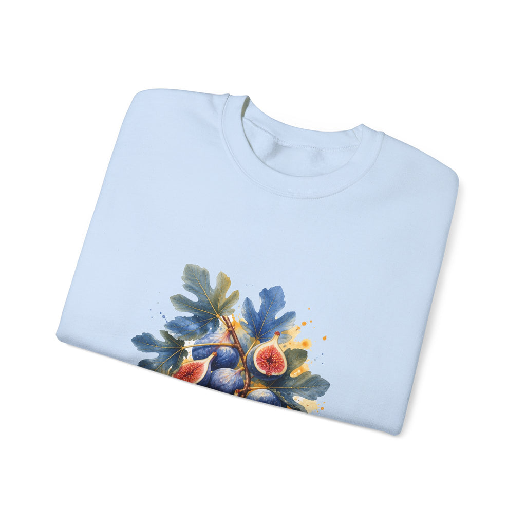 Matching Couple Sweatshirt - Olive Branch & Fig Matching Couple Premium Fleece Sweatshirt Watercolor Art His Hers Birthday Gift - Design B