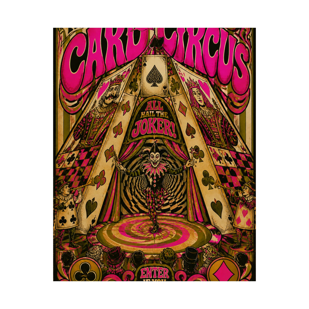 Playing Cards Tent Wall Art Poster 18×24 Psychedelic Cafe Decor Maximalist Print
