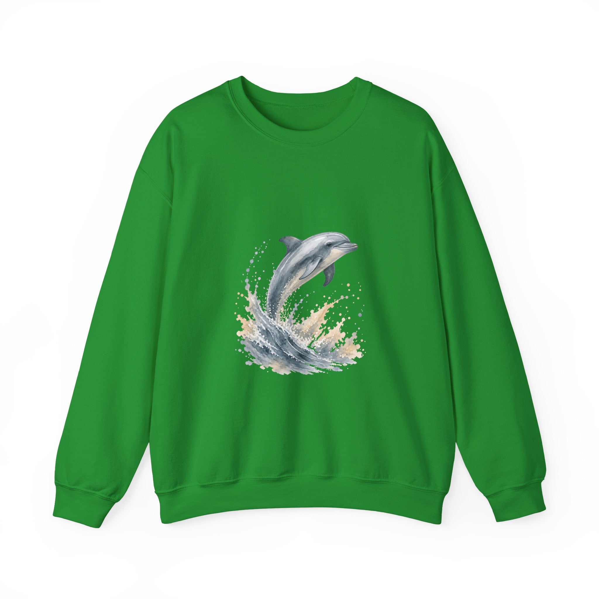 Matching Couple Sweatshirt - Shark & Dolphin Matching Couple Comfort Colors Crew Watercolor Art His Hers Birthday Gift - Design B