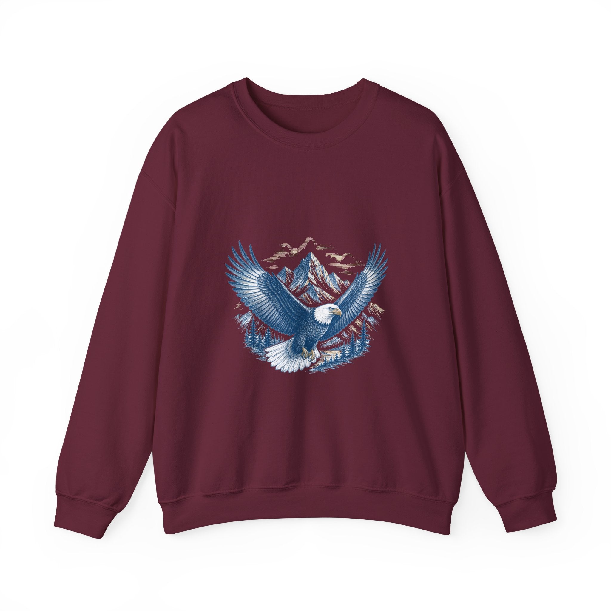Matching Couple Sweatshirt - Eagle & Whale Matching Couple Comfort Colors Crew Hand-Drawn Art His Hers Anniversary Gift - Design A