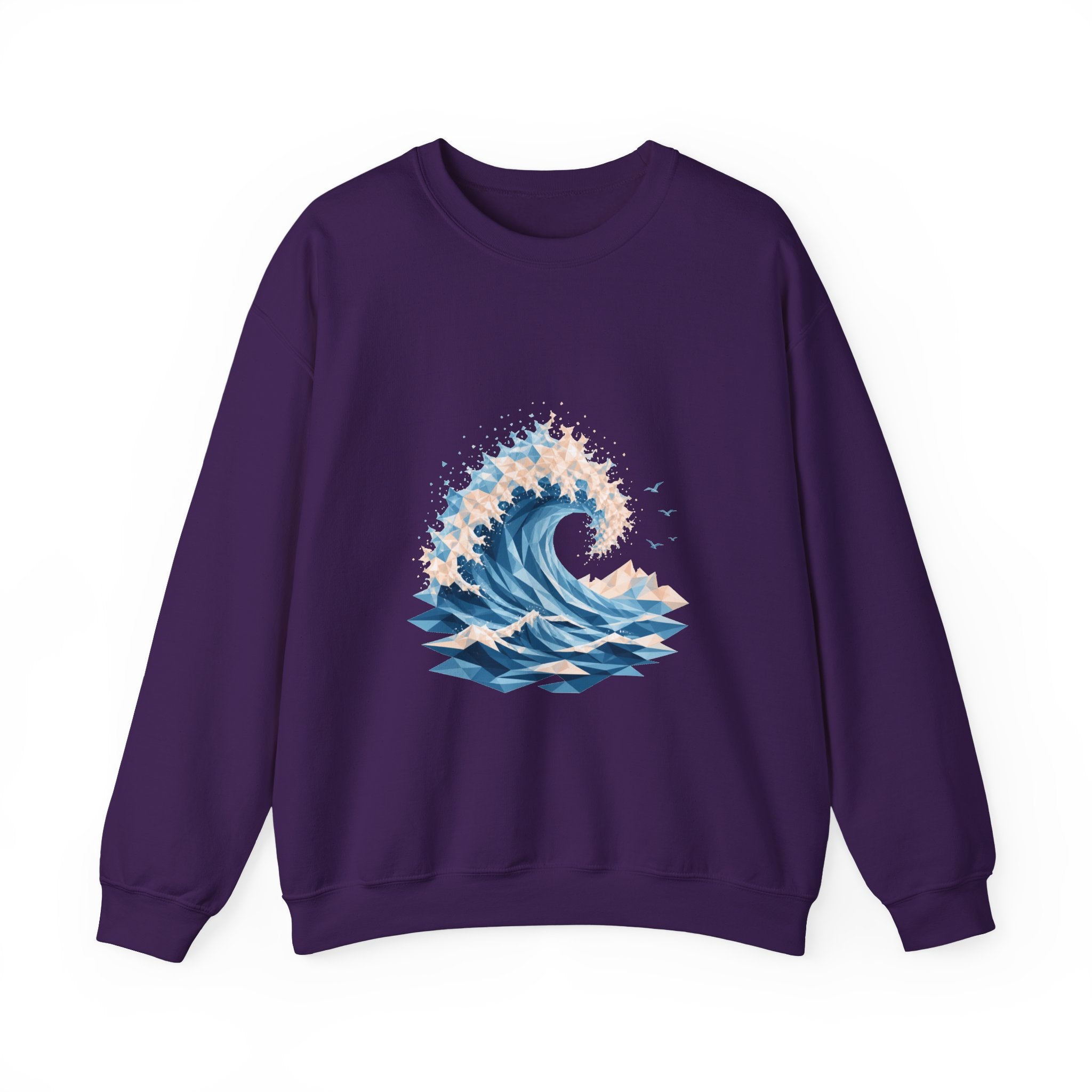 Matching Couple Sweatshirt - Mountain & Ocean Matching Couple Comfort Colors Crew Geometric Art His Hers Love Gift - Design B