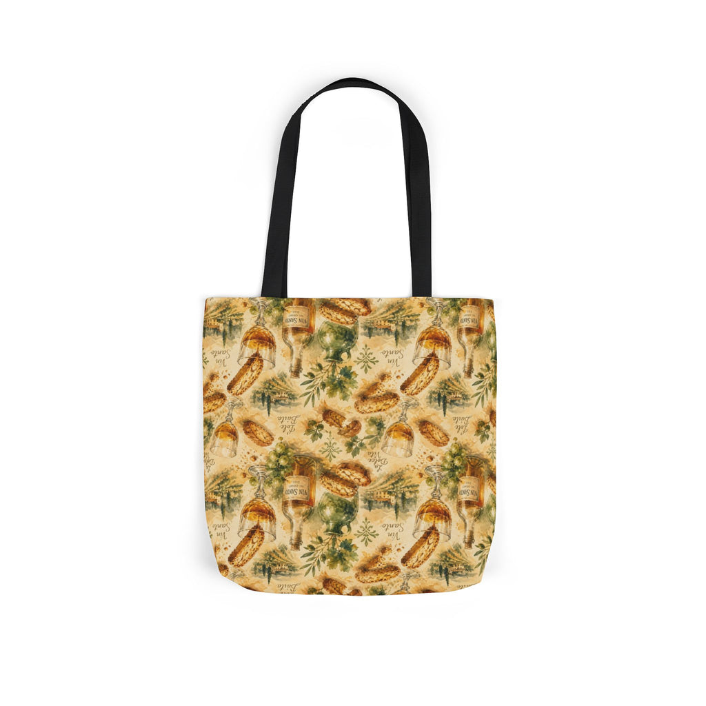Biscotti & Vin Santo Canvas Tote Bag Mediterranean Kitchen Watercolor Splash Design Italian Cottagecore Gift