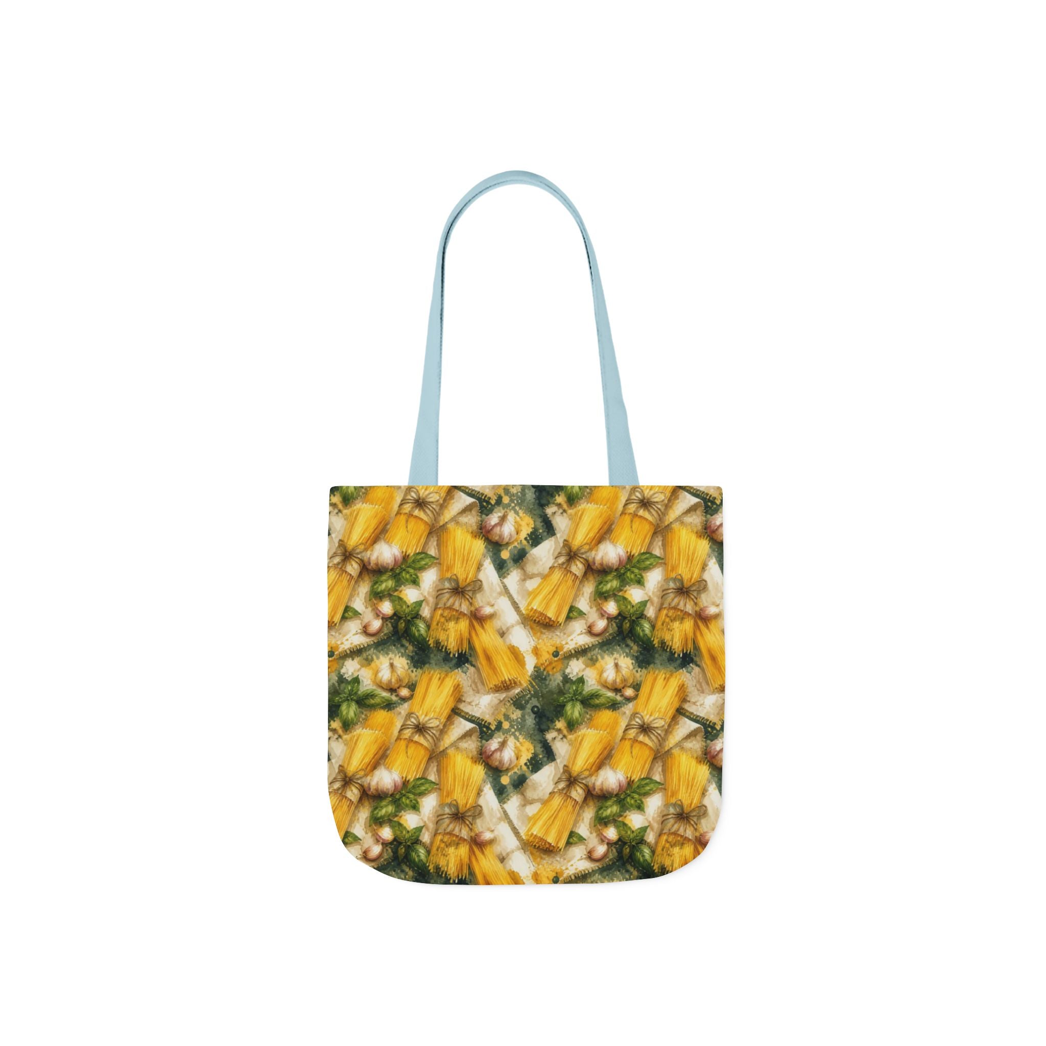 Spaghetti Bundle Canvas Tote Bag Mediterranean Kitchen Watercolor Splash Design Italian Cottagecore Gift