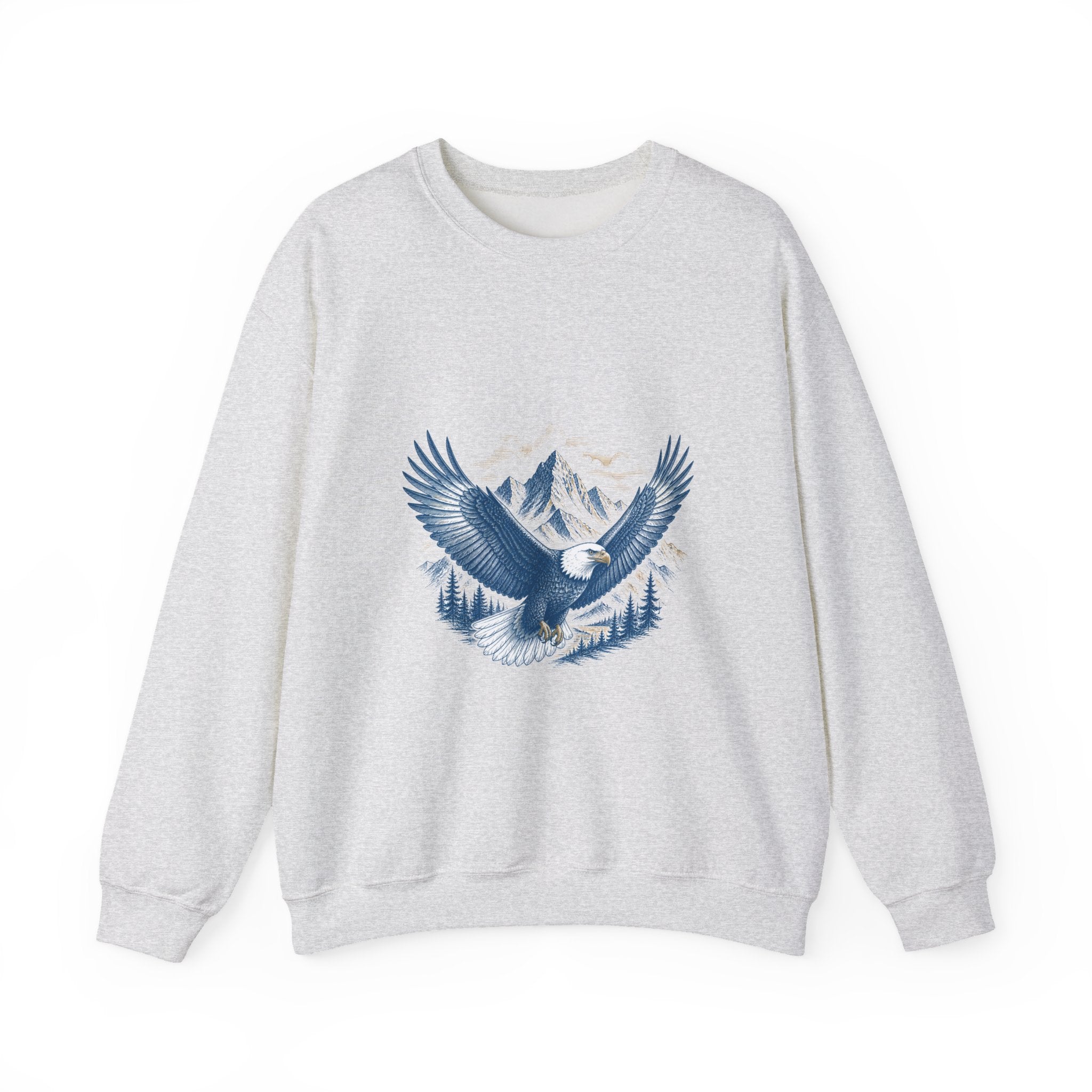 Matching Couple Sweatshirt - Eagle & Whale Matching Couple Comfort Colors Crew Hand-Drawn Art His Hers Anniversary Gift - Design A