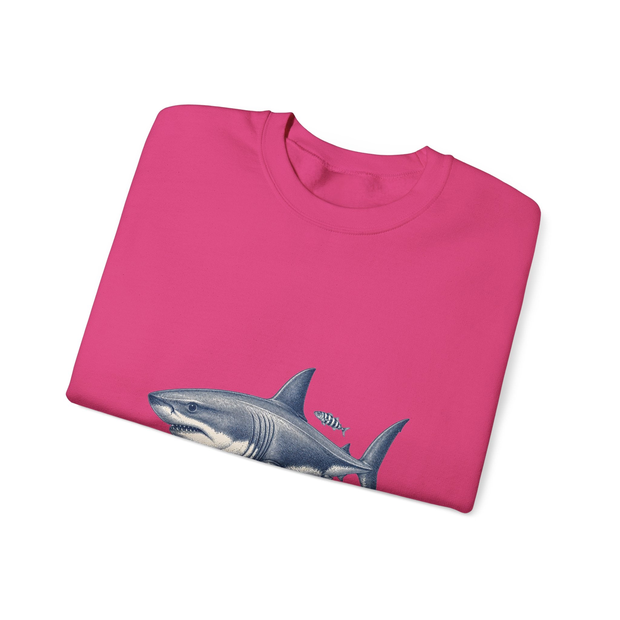Matching Couple Sweatshirt - Shark & Dolphin Matching Couple Premium Fleece Sweatshirt Vintage Art His Hers Honeymoon Gift - Design A