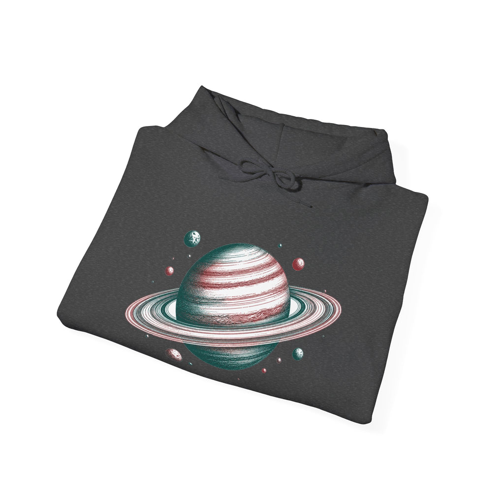 Matching Couple Sweatshirt - Saturn & Jupiter Matching Couple Hooded Sweatshirt Hand-Drawn Art His Hers Best Friend Gift - Design A
