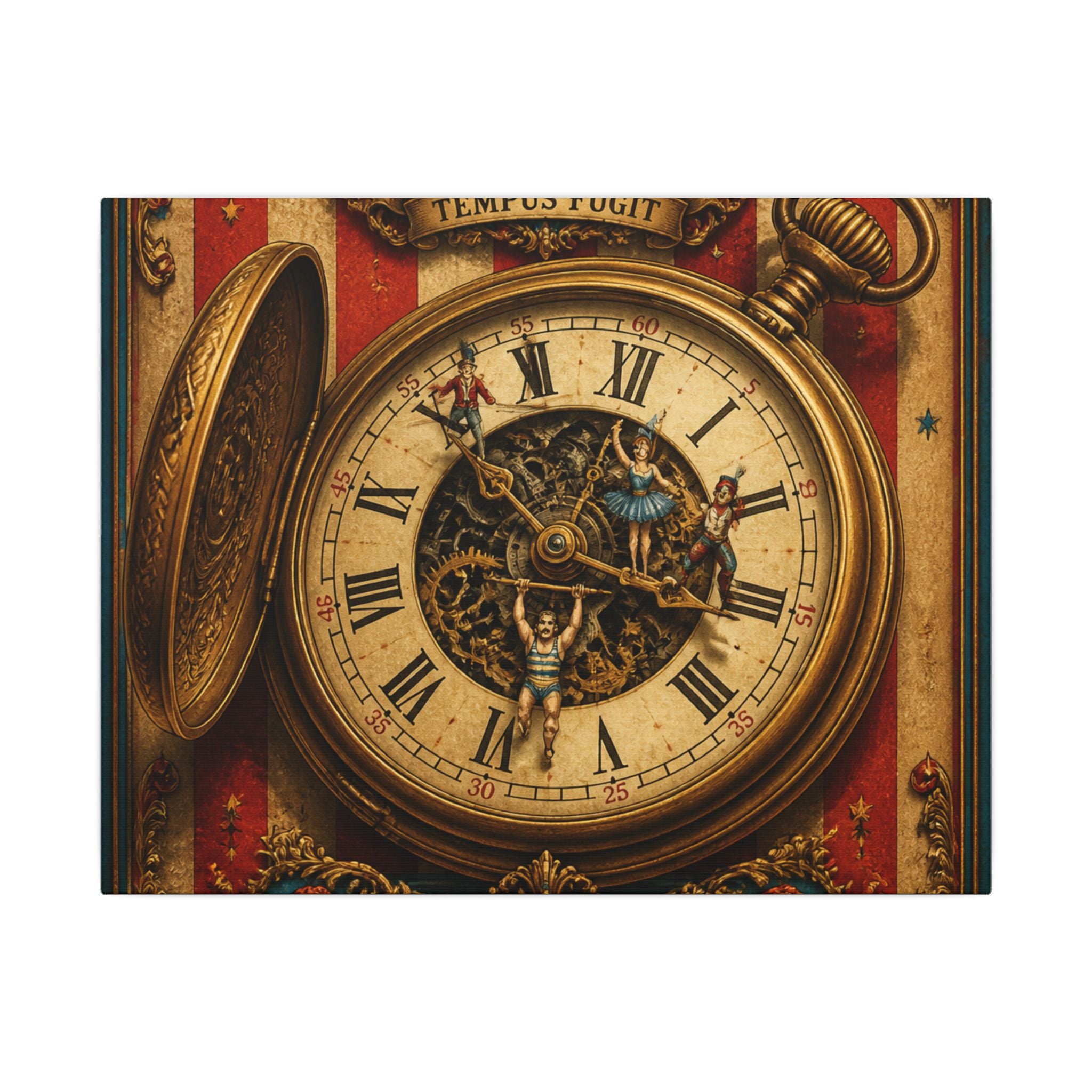 Pocket Watch Performers Wall Art Canvas 16×20 Baroque Home Office Decor Maximalist Print