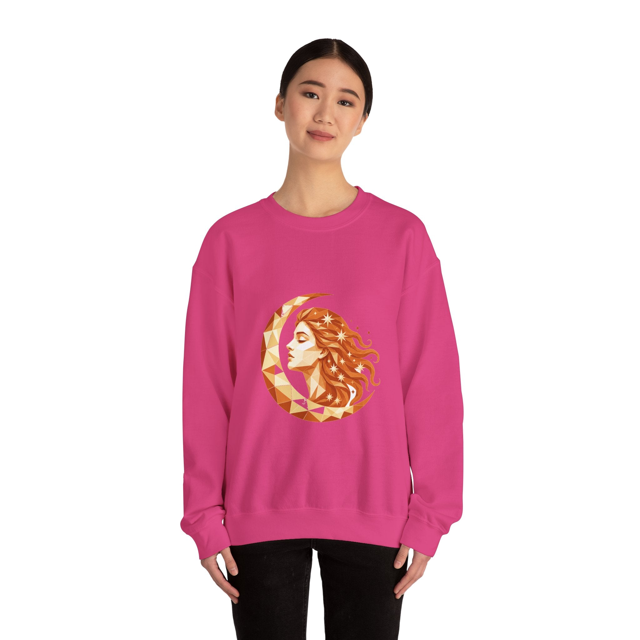 Matching Couple Sweatshirt - Helios & Selene Matching Couple Crewneck Sweatshirt Geometric Art His Hers Couple Gift - Design B