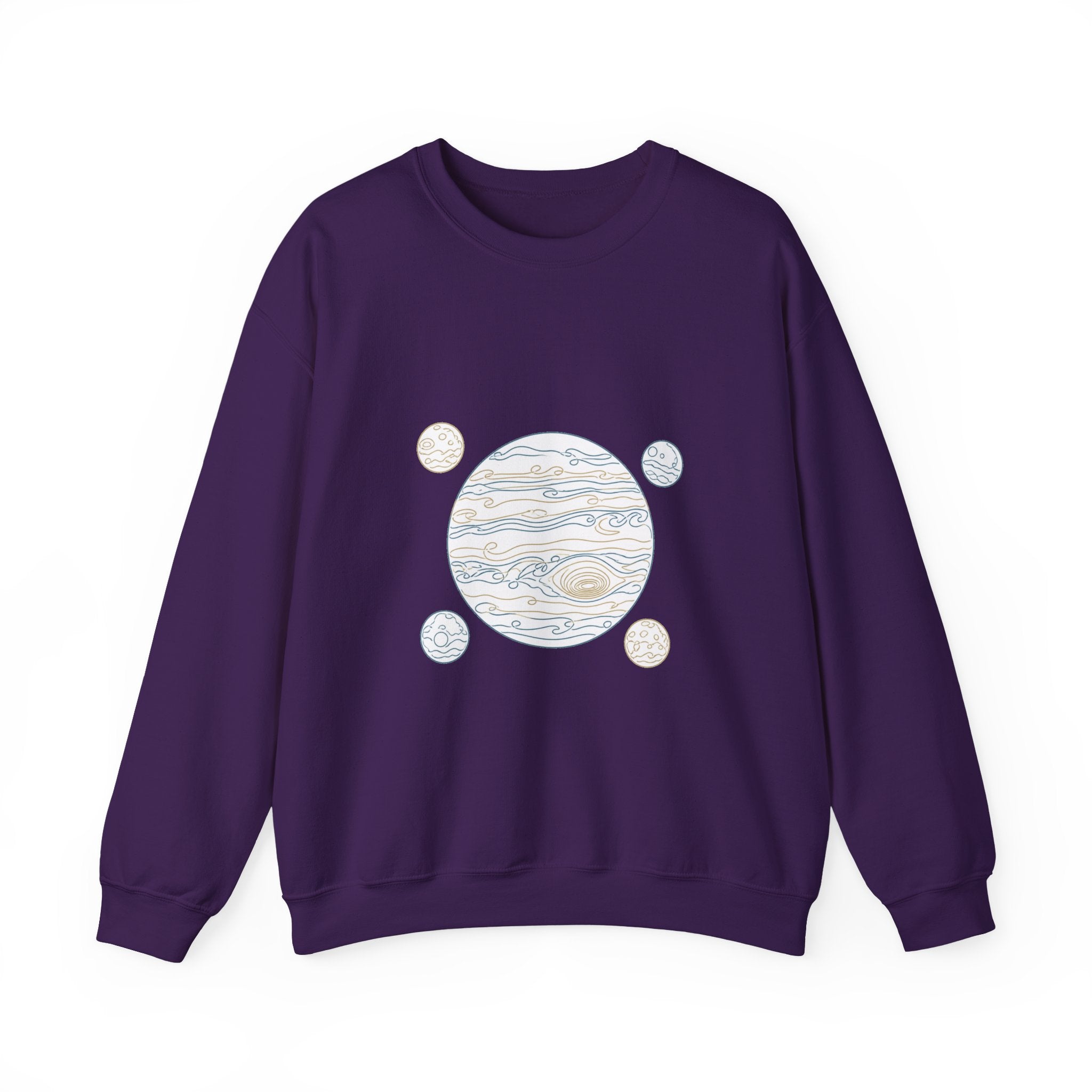 Matching Couple Sweatshirt - Saturn & Jupiter Matching Couple Crewneck Sweatshirt Minimalist Art His Hers Valentine Gift - Design B