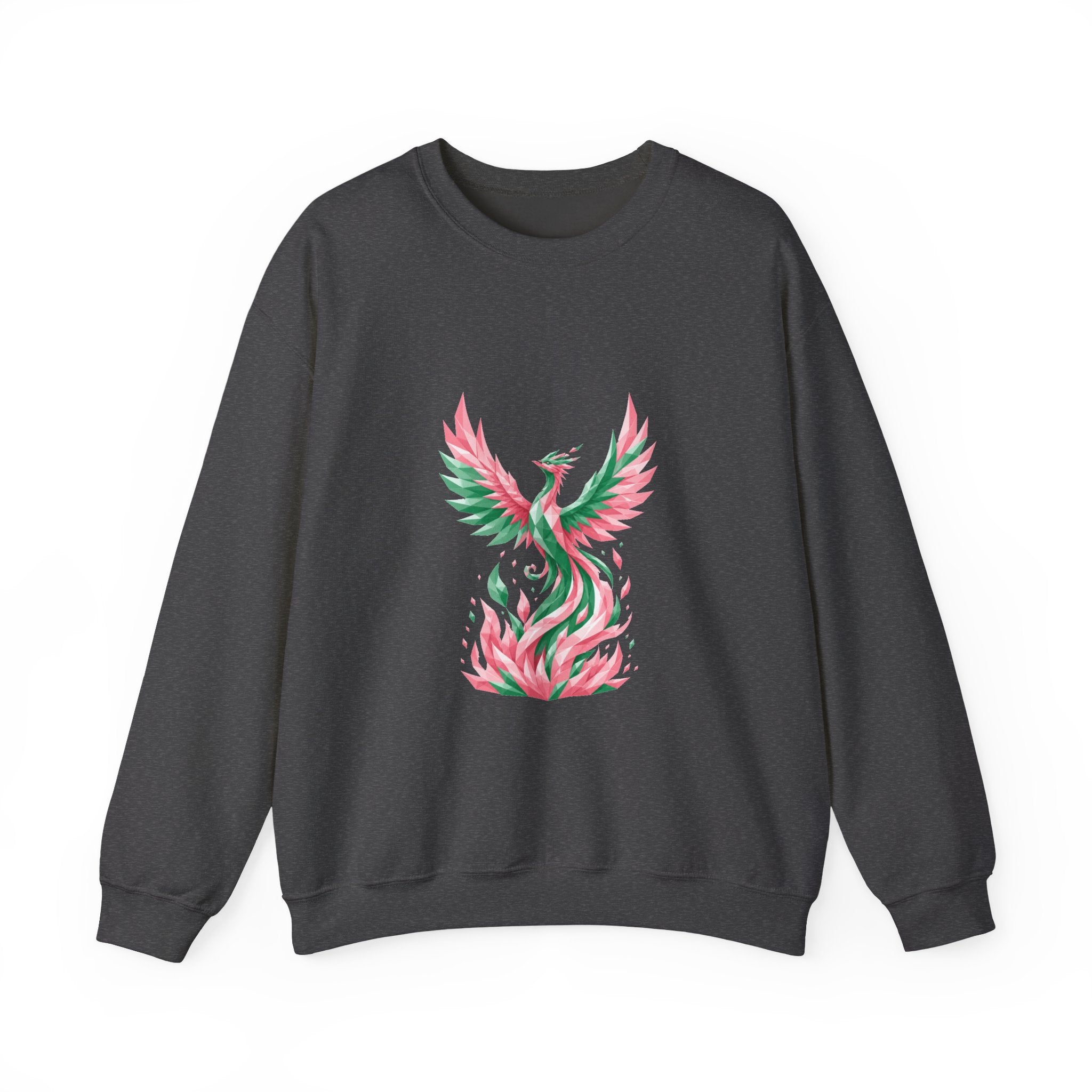 Matching Couple Sweatshirt - Dragon & Phoenix Matching Couple Premium Fleece Sweatshirt Geometric Art His Hers Love Gift - Design B