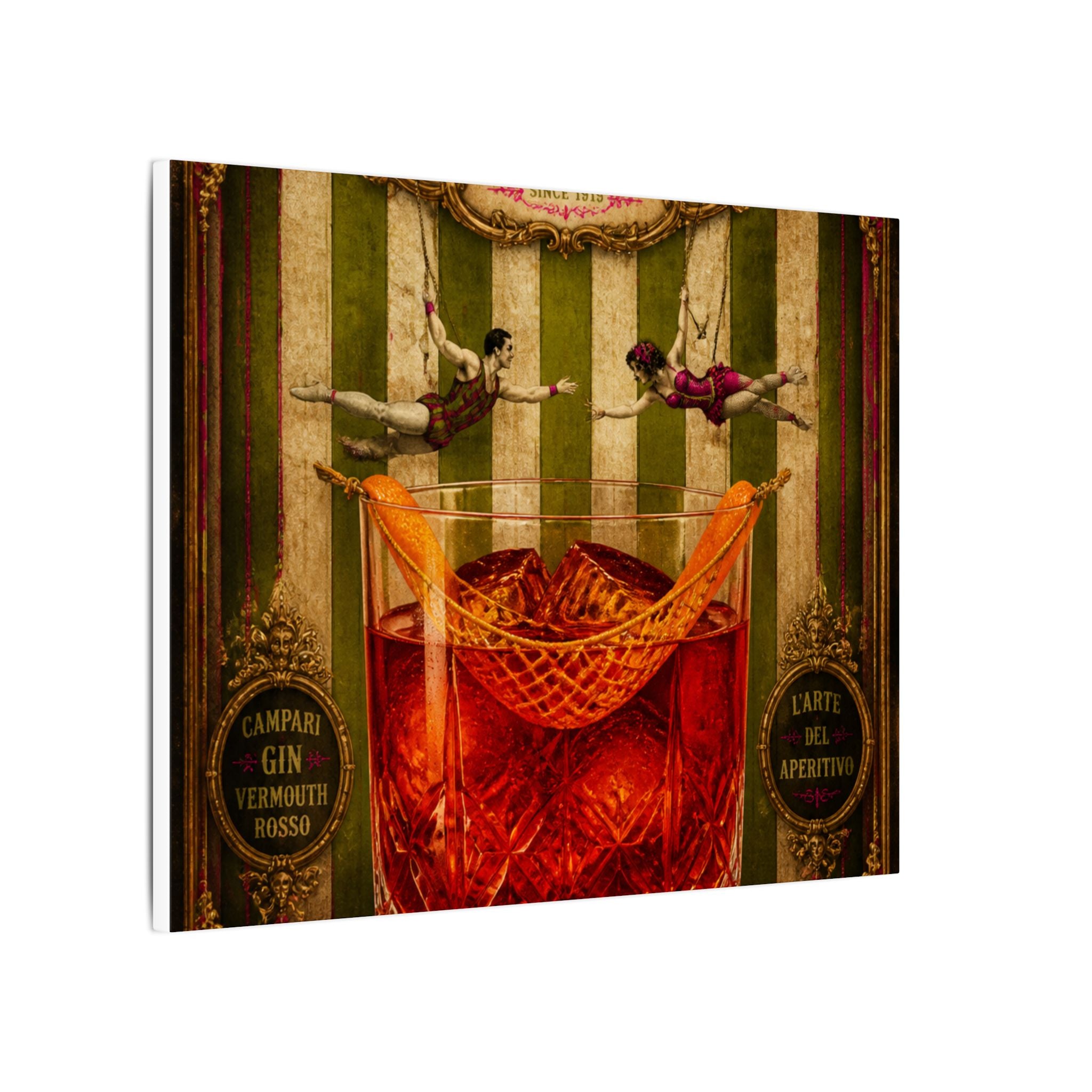 Negroni Trapeze Act Wall Art Canvas 24×36 Baroque Studio Decor Maximalist Print