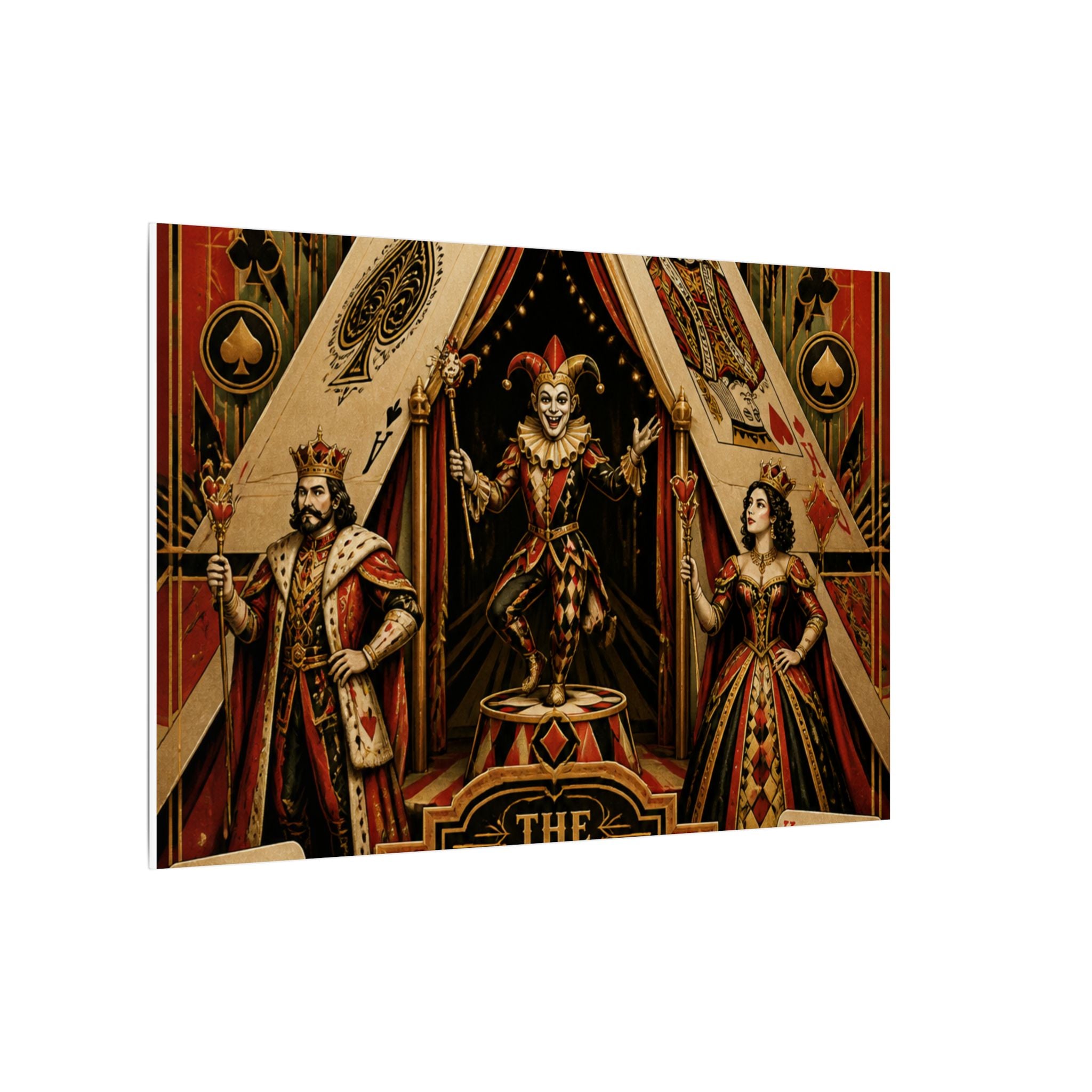 Playing Cards Tent Wall Art Canvas 16×20 Art Deco Entryway Decor Maximalist Print