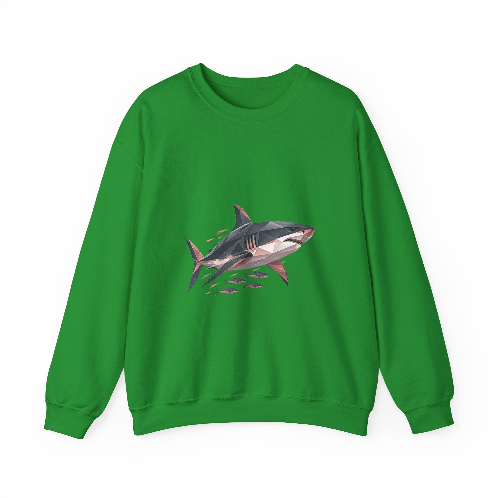 Matching Couple Sweatshirt - Shark & Dolphin Matching Couple Premium Fleece Sweatshirt Geometric Art His Hers Love Gift - Design A
