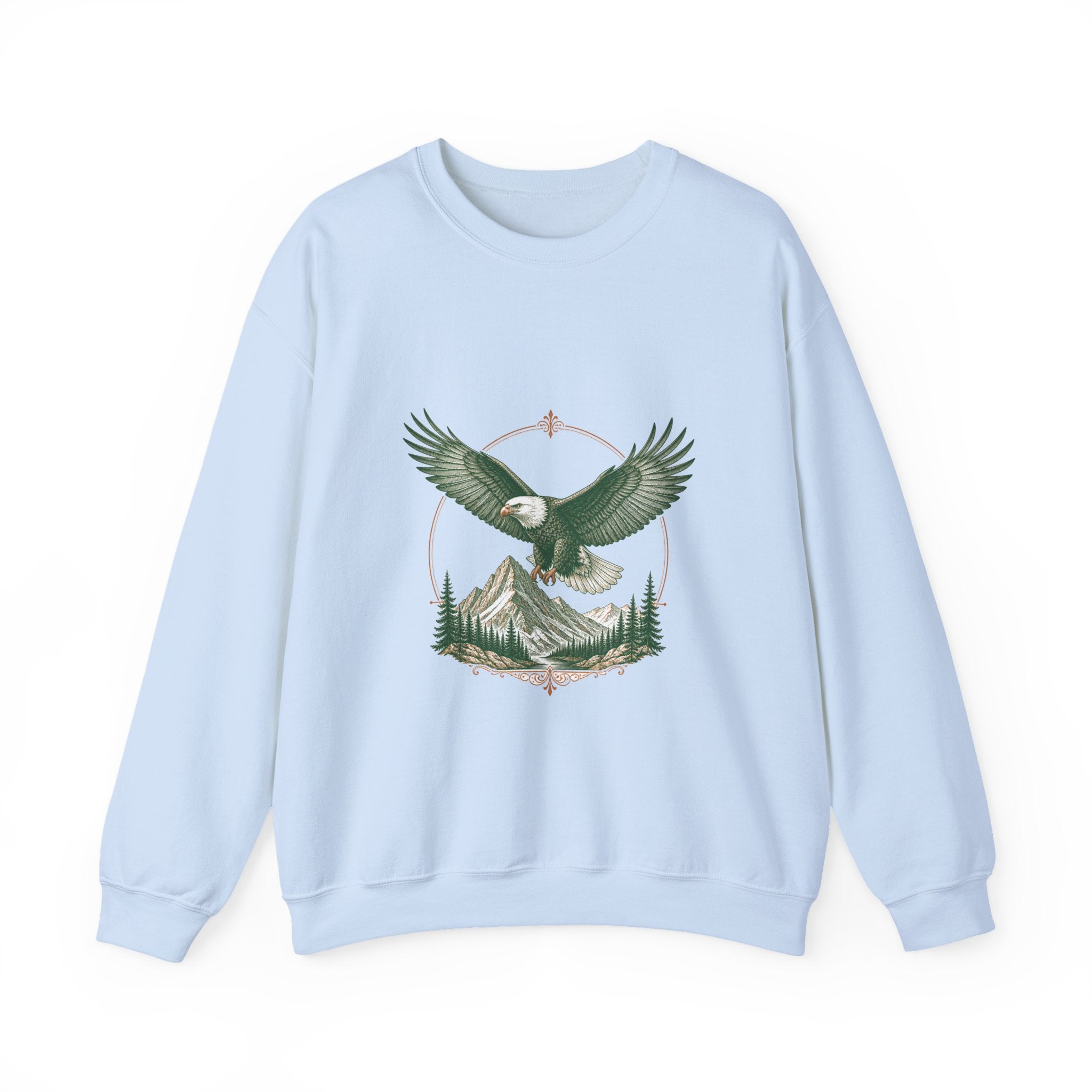 Matching Couple Sweatshirt - Eagle & Whale Matching Couple Premium Fleece Sweatshirt Vintage Art His Hers Honeymoon Gift - Design A