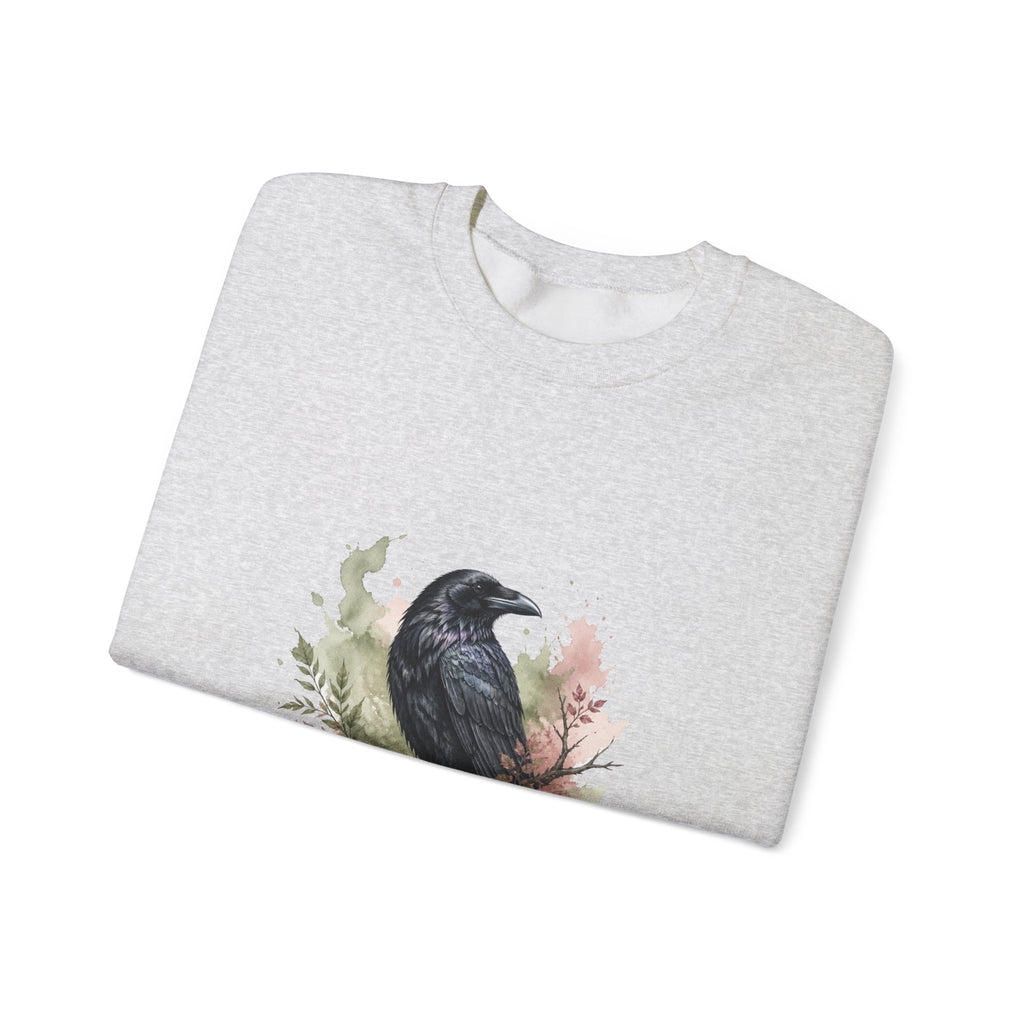Matching Couple Sweatshirt - Raven & Swan Matching Couple Crewneck Sweatshirt Watercolor Art His Hers Engagement Gift - Design A