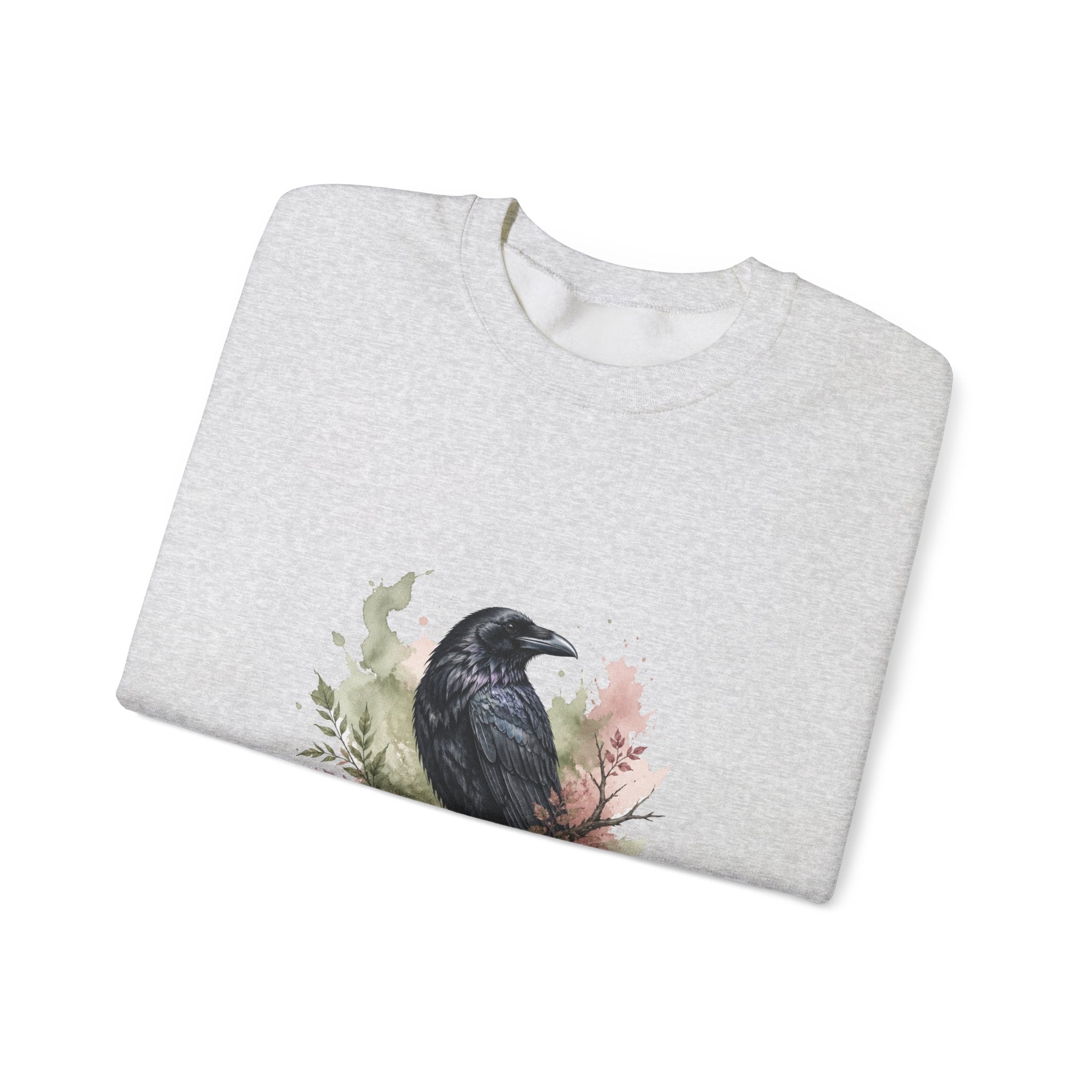 Matching Couple Sweatshirt - Raven & Swan Matching Couple Crewneck Sweatshirt Watercolor Art His Hers Engagement Gift - Design A