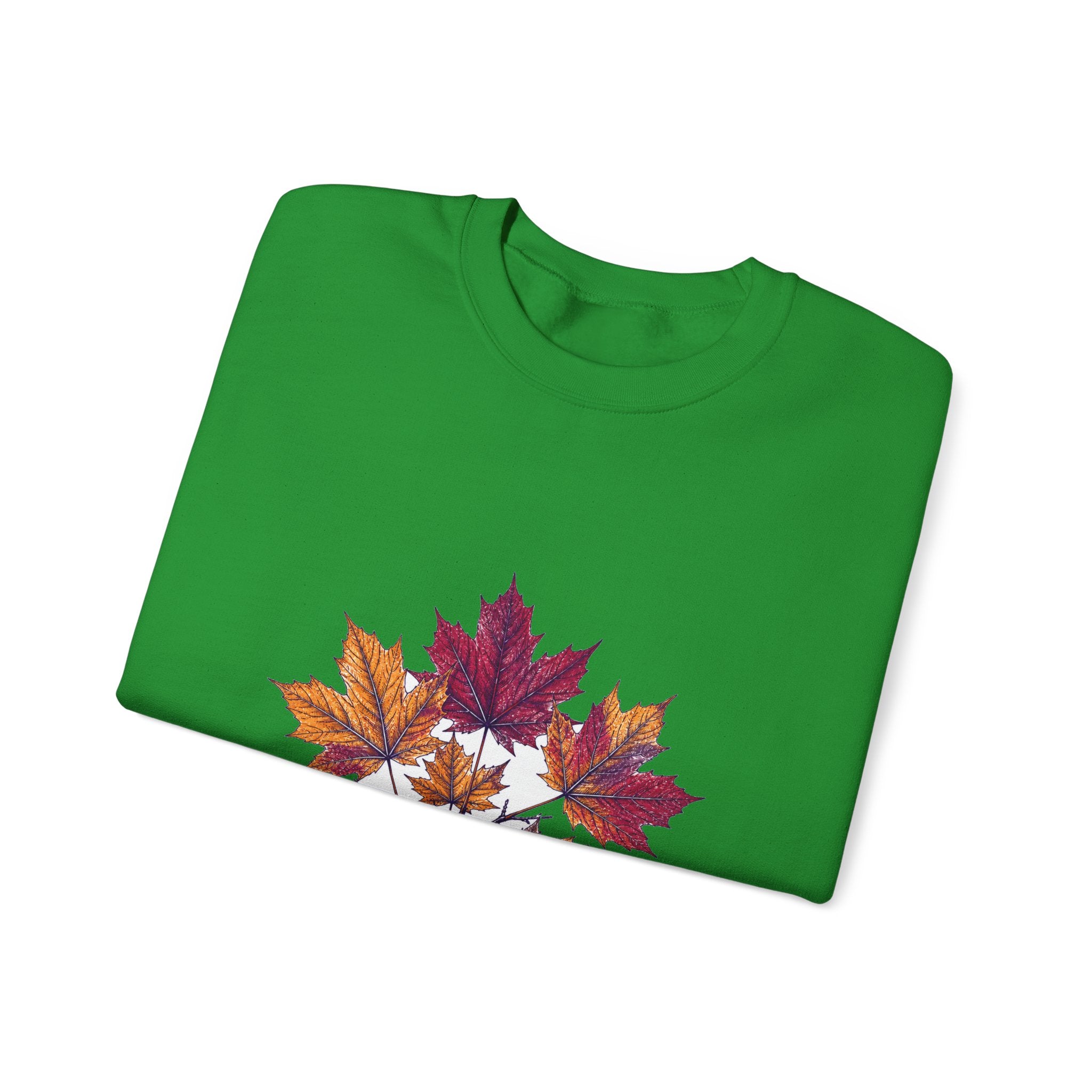 Matching Couple Sweatshirt - Cherry Blossom & Maple Leaf Matching Couple Comfort Colors Crew Hand-Drawn Art His Hers Anniversary Gift - Design B