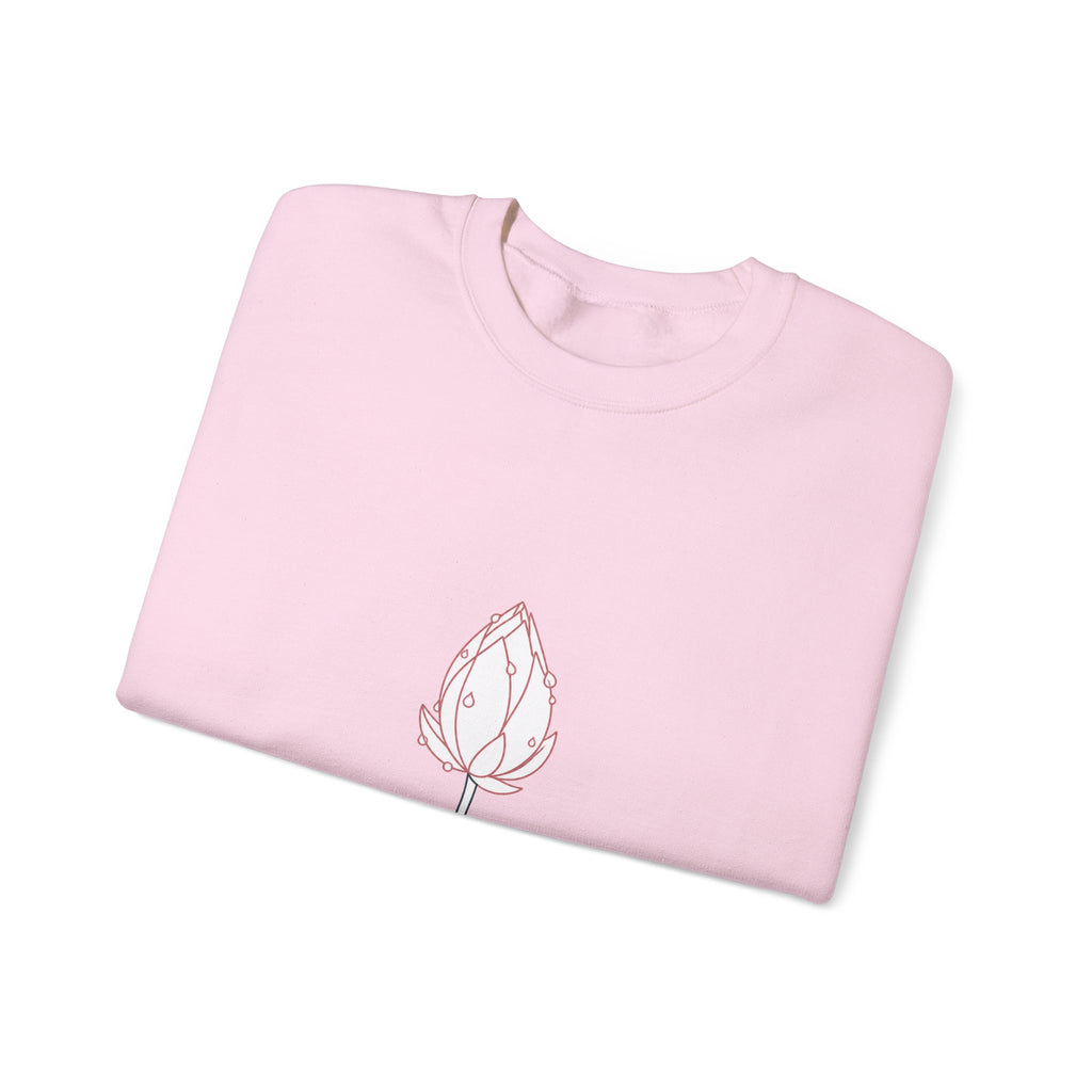 Matching Couple Sweatshirt - Open & Closed Lotus Matching Couple Crewneck Sweatshirt Minimalist Art His Hers Valentine Gift - Design B
