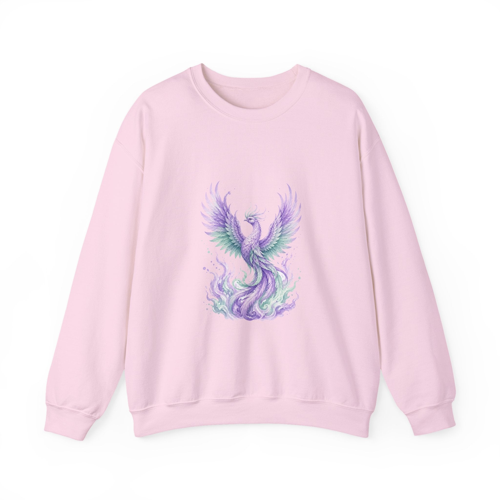Matching Couple Sweatshirt - Dragon & Phoenix Matching Couple Crewneck Sweatshirt Watercolor Art His Hers Engagement Gift - Design B