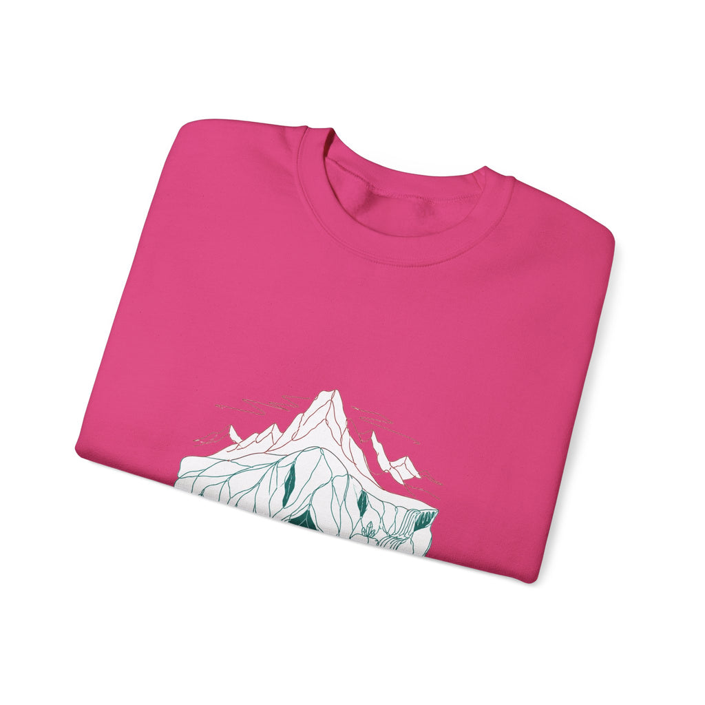 Matching Couple Sweatshirt - Volcano & Glacier Matching Couple Comfort Colors Crew Minimalist Art His Hers Christmas Gift - Design B