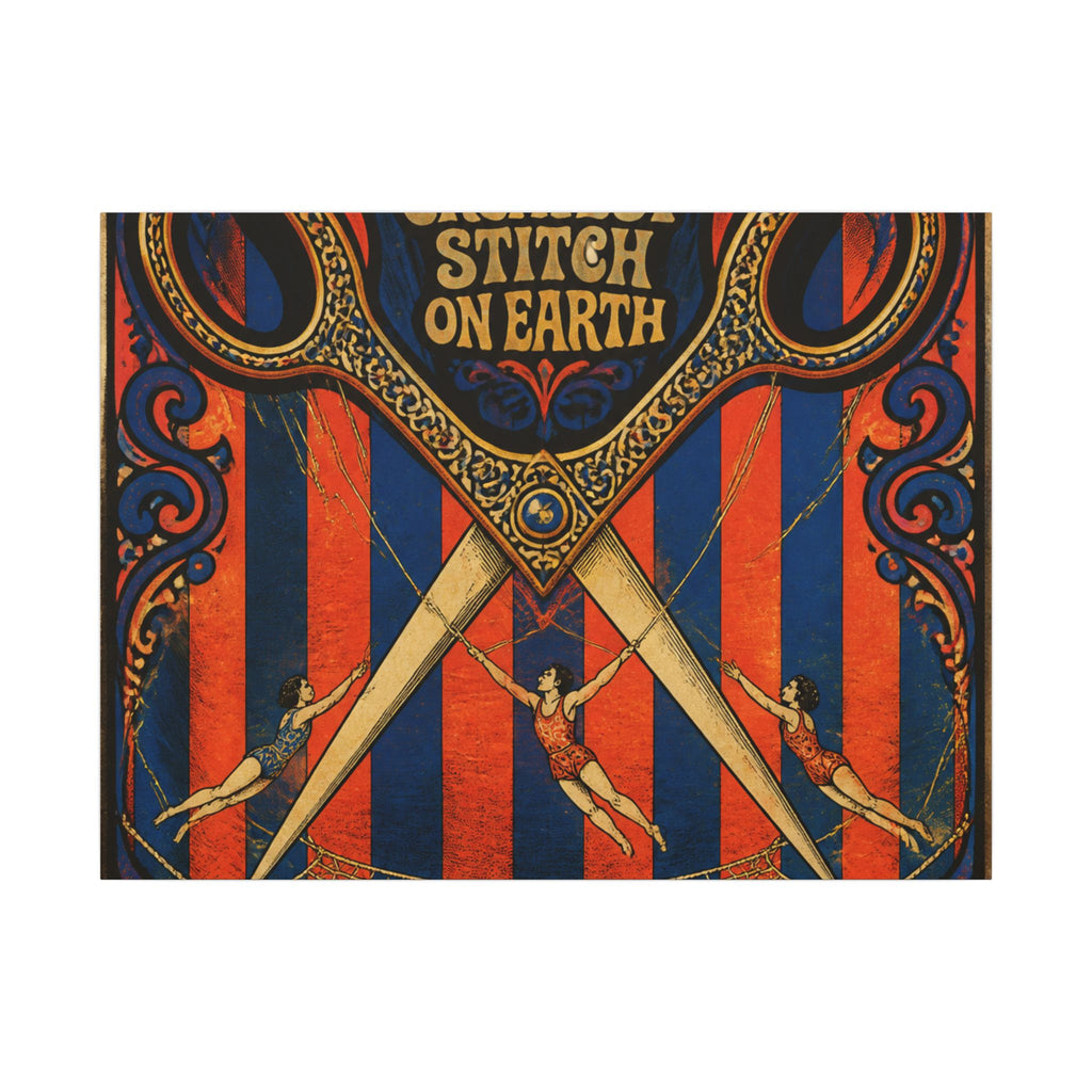 Giant Scissors Trapeze Wall Art Canvas 24×36 Psychedelic Dining Room Decor Maximalist Print