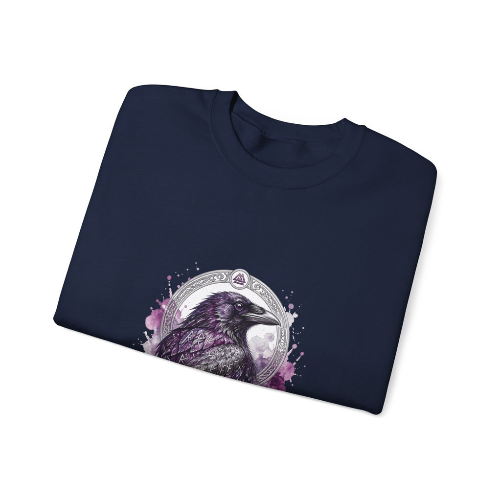 Matching Couple Sweatshirt - Huginn & Muninn Matching Couple Premium Fleece Sweatshirt Watercolor Art His Hers Birthday Gift - Design A