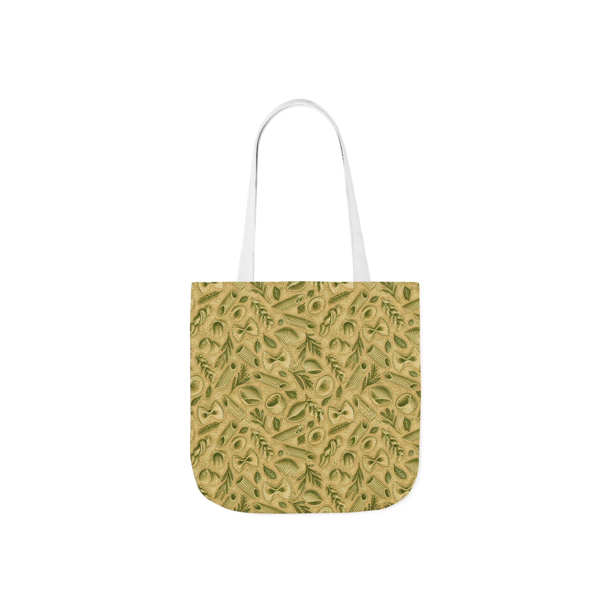 Italian Pasta Shapes Canvas Tote Bag Mediterranean Kitchen Linocut Design Italian Cottagecore Gift
