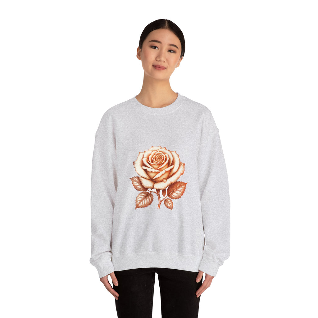Matching Couple Sweatshirt - Rose & Thorn Matching Couple Premium Fleece Sweatshirt Hand-Drawn Art His Hers Anniversary Gift - Design A