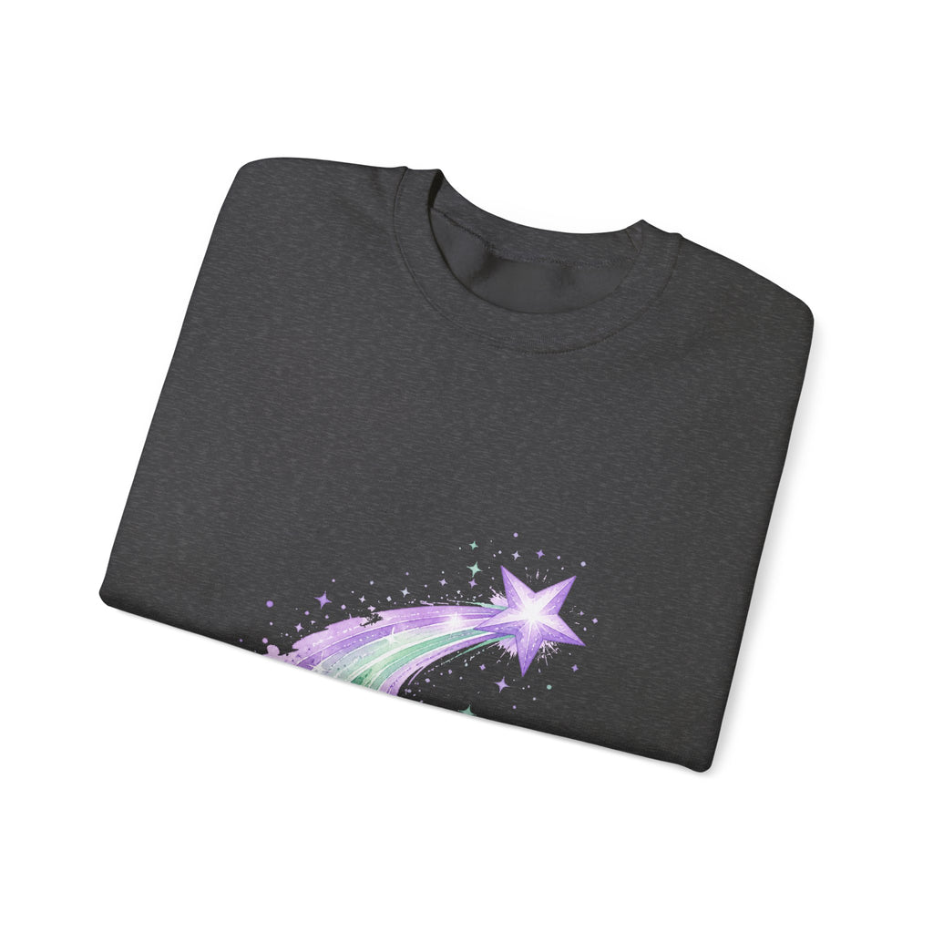 Matching Couple Sweatshirt - Shooting Star & North Star Matching Couple Crewneck Sweatshirt Watercolor Art His Hers Engagement Gift - Design A