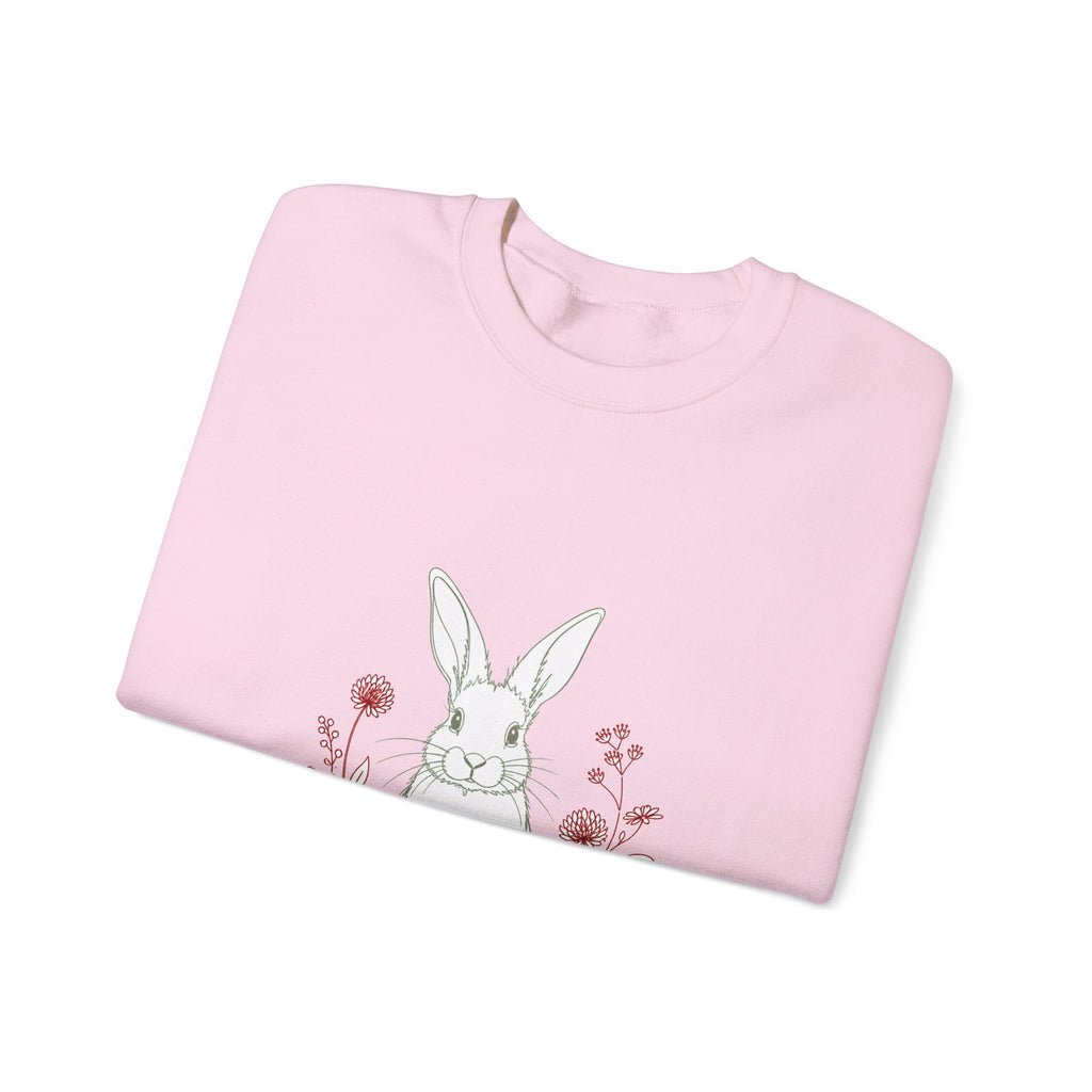 Matching Couple Sweatshirt - Fox & Rabbit Matching Couple Crewneck Sweatshirt Minimalist Art His Hers Valentine Gift - Design B