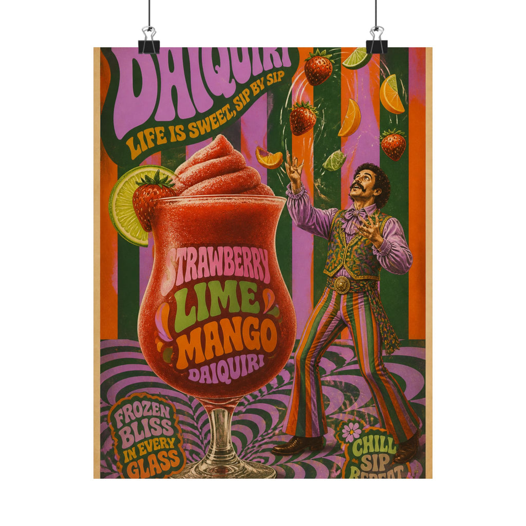 Daiquiri Fruit Juggler Wall Art Poster 18×24 Psychedelic Cafe Decor Maximalist Print