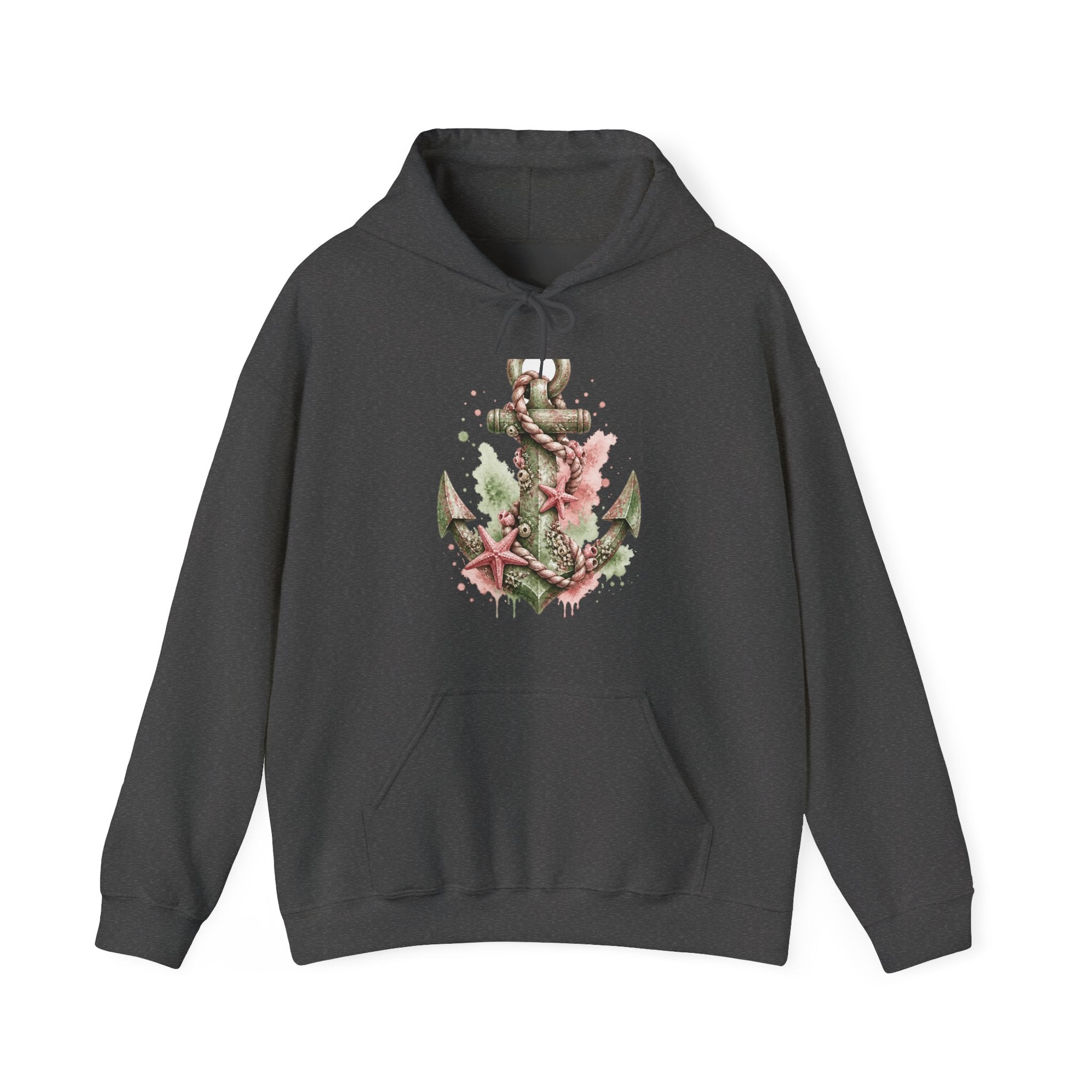 Matching Couple Sweatshirt - Anchor & Sail Matching Couple Hooded Sweatshirt Watercolor Art His Hers Engagement Gift - Design A