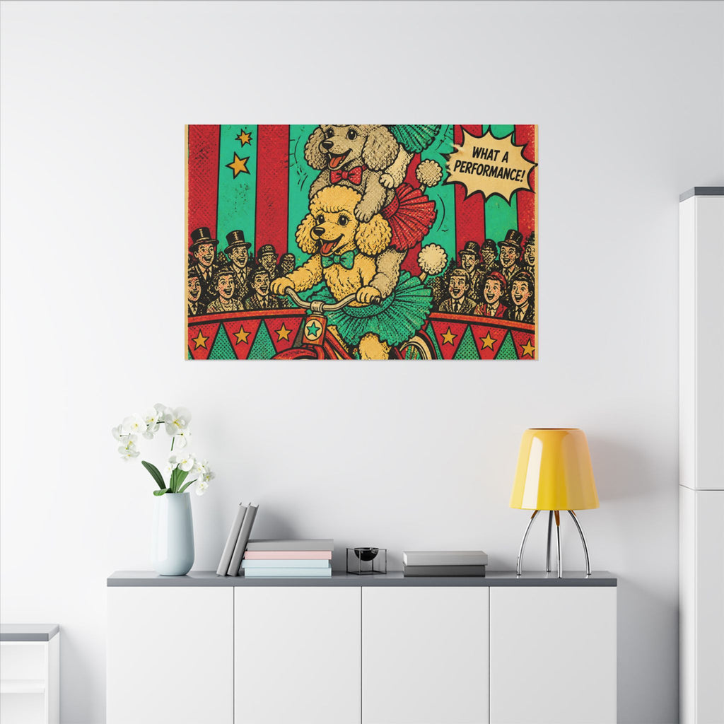 Poodle Stack Bicycle Wall Art Canvas 24×36 Pop Art Restaurant Decor Maximalist Print