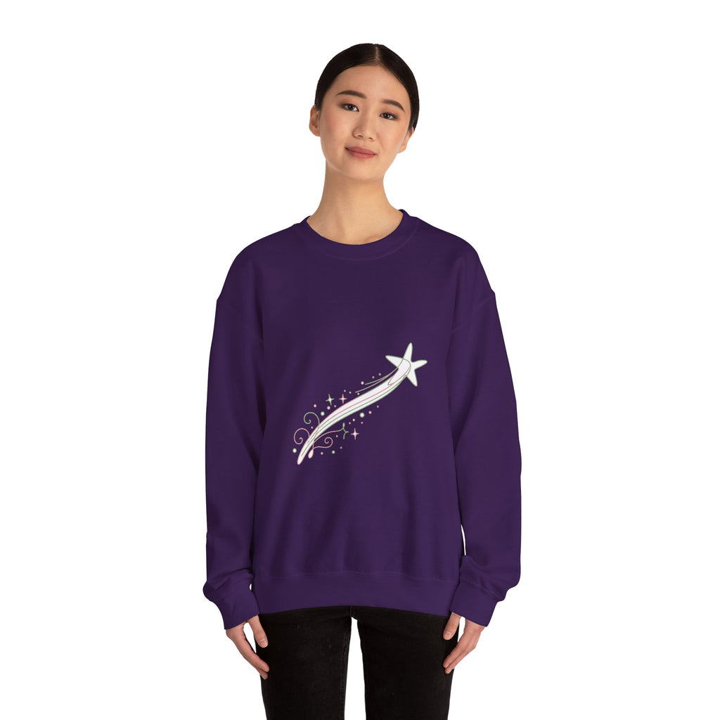 Matching Couple Sweatshirt - Shooting Star & North Star Matching Couple Premium Fleece Sweatshirt Minimalist Art His Hers Christmas Gift - Design A