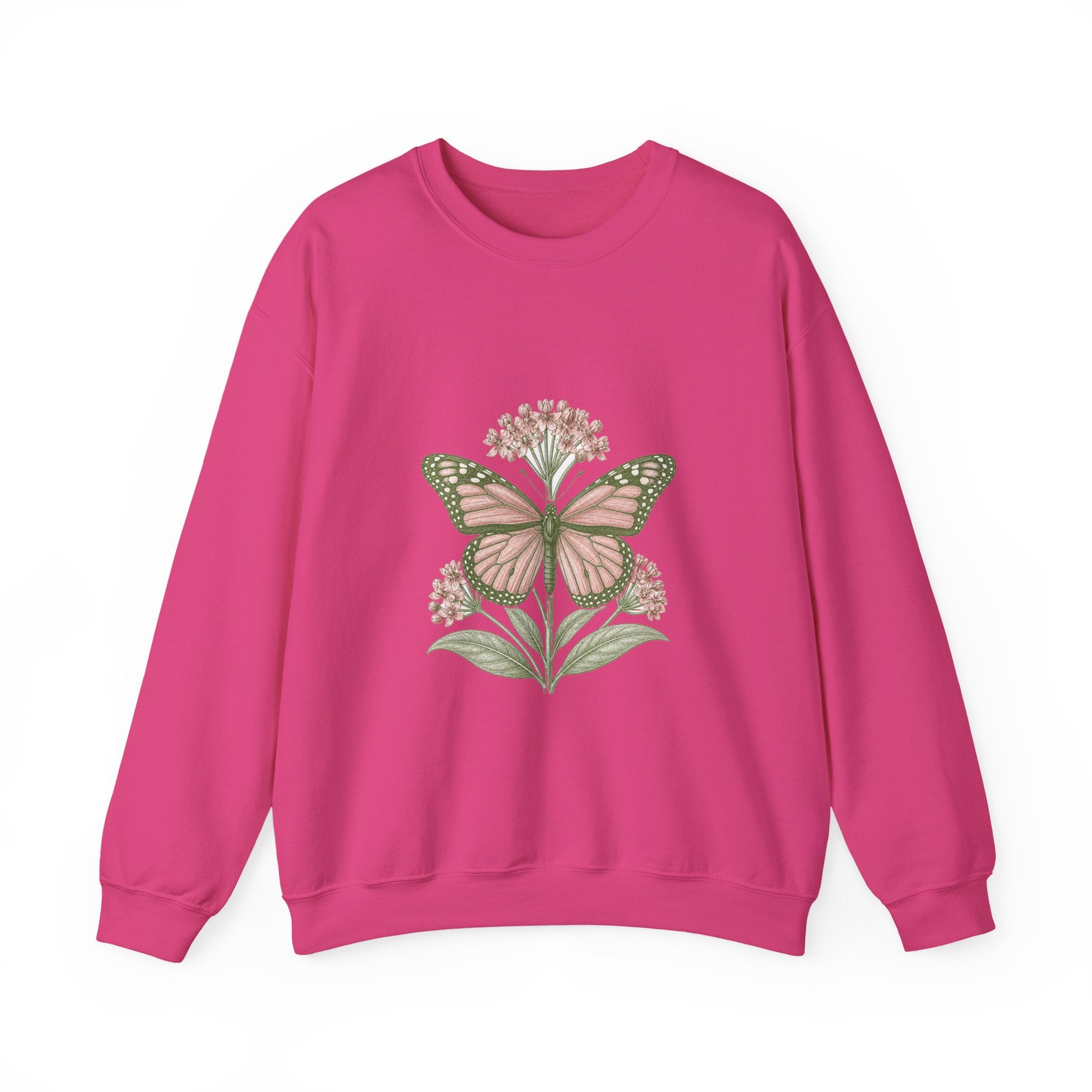 Matching Couple Sweatshirt - Butterfly & Moth Matching Couple Crewneck Sweatshirt Vintage Art His Hers Wedding Gift - Design A