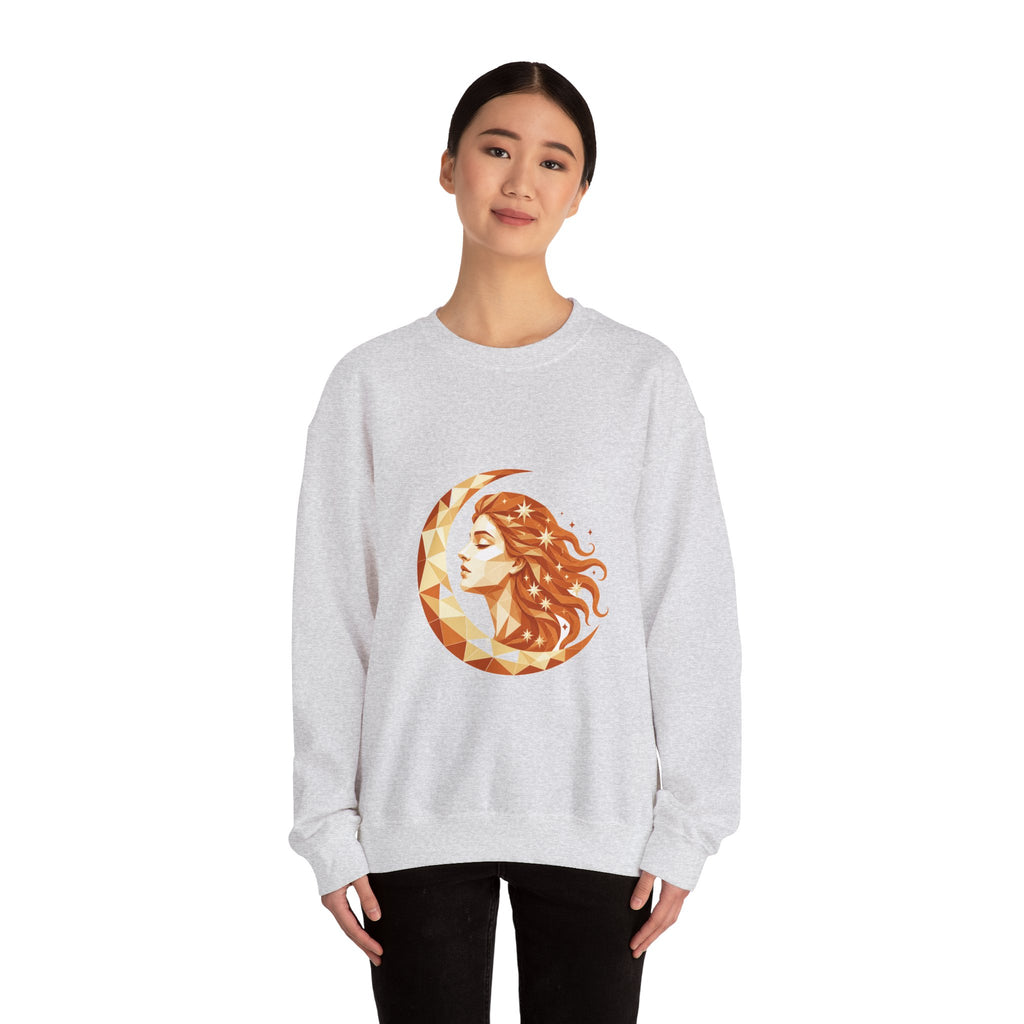 Matching Couple Sweatshirt - Helios & Selene Matching Couple Crewneck Sweatshirt Geometric Art His Hers Couple Gift - Design B