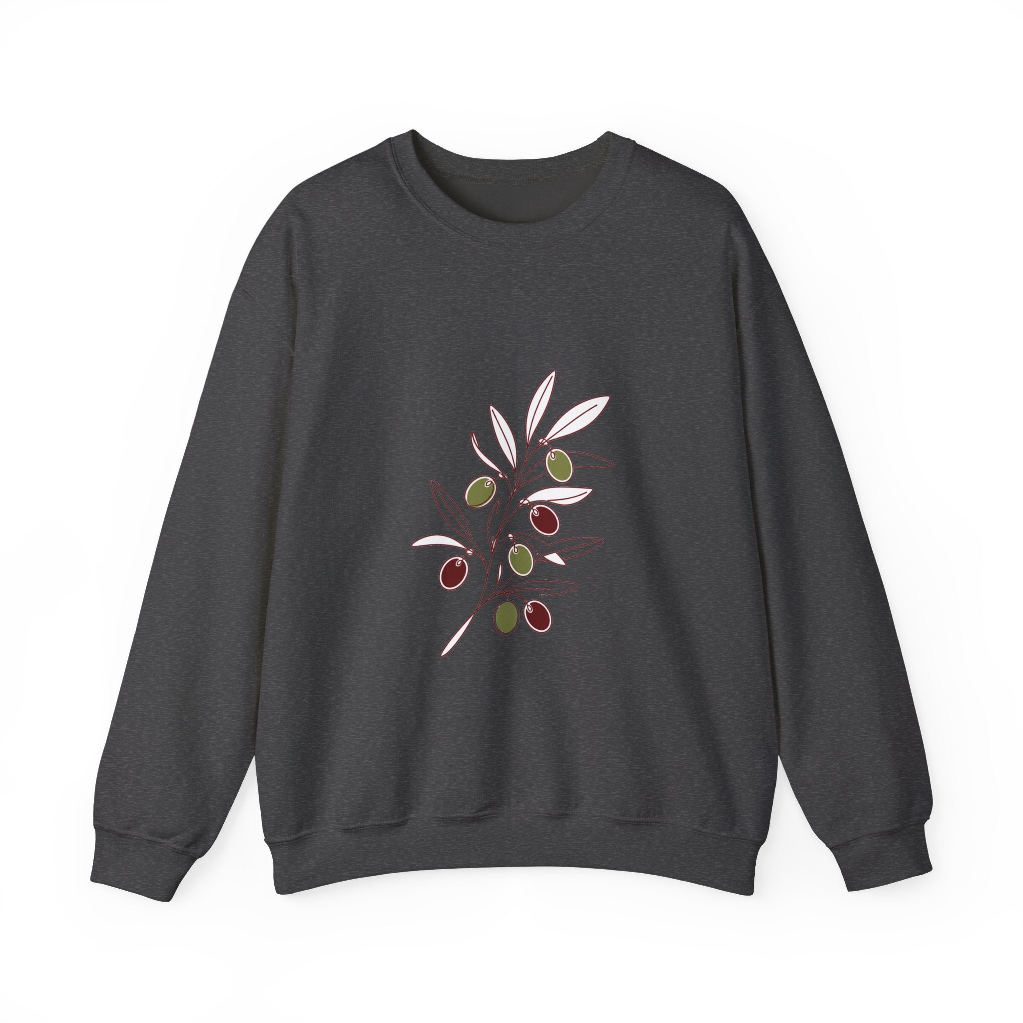 Matching Couple Sweatshirt - Olive Branch & Fig Matching Couple Crewneck Sweatshirt Minimalist Art His Hers Valentine Gift - Design A