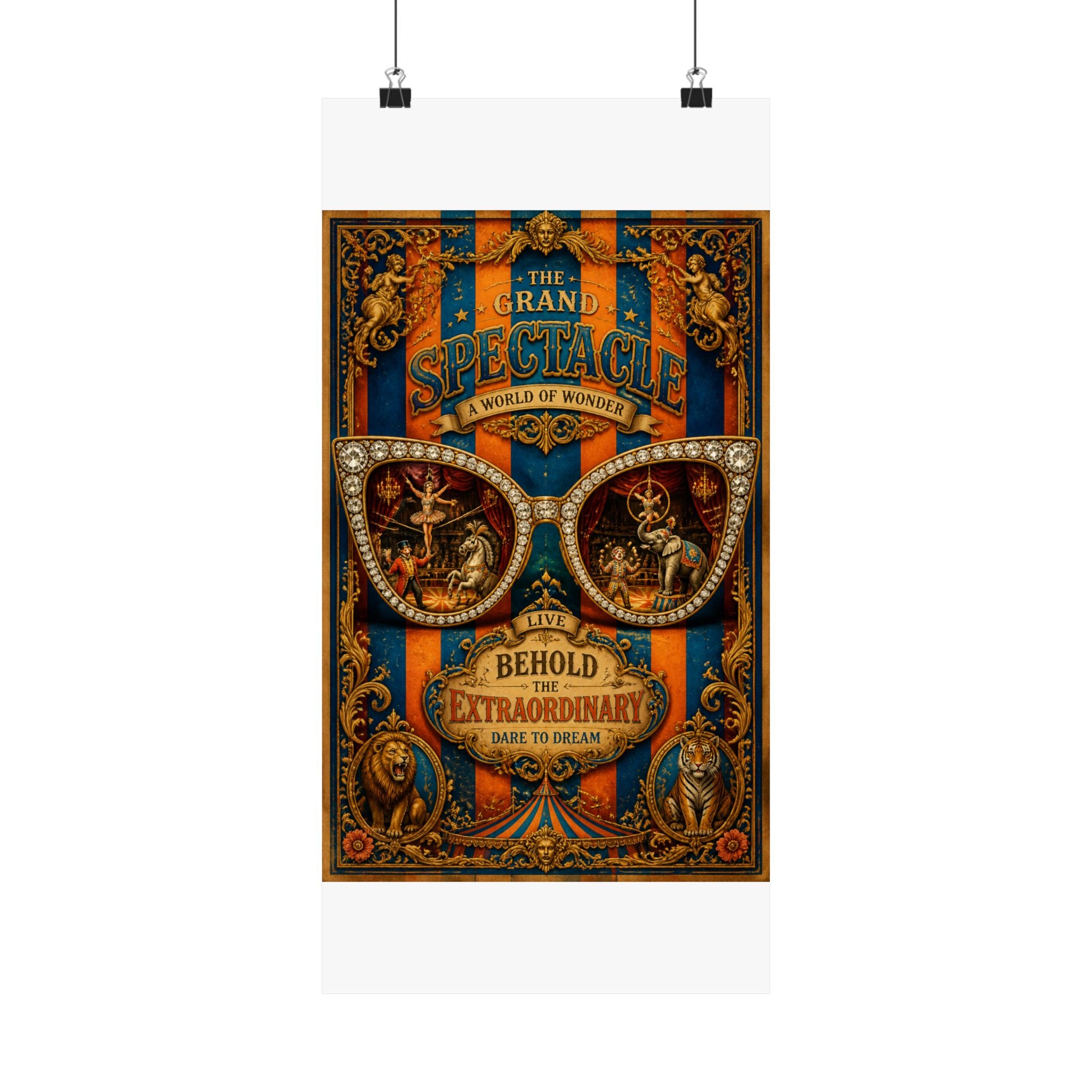 Sunglasses Circus Ring Wall Art Poster 24×36 Baroque Studio Decor Maximalist Print