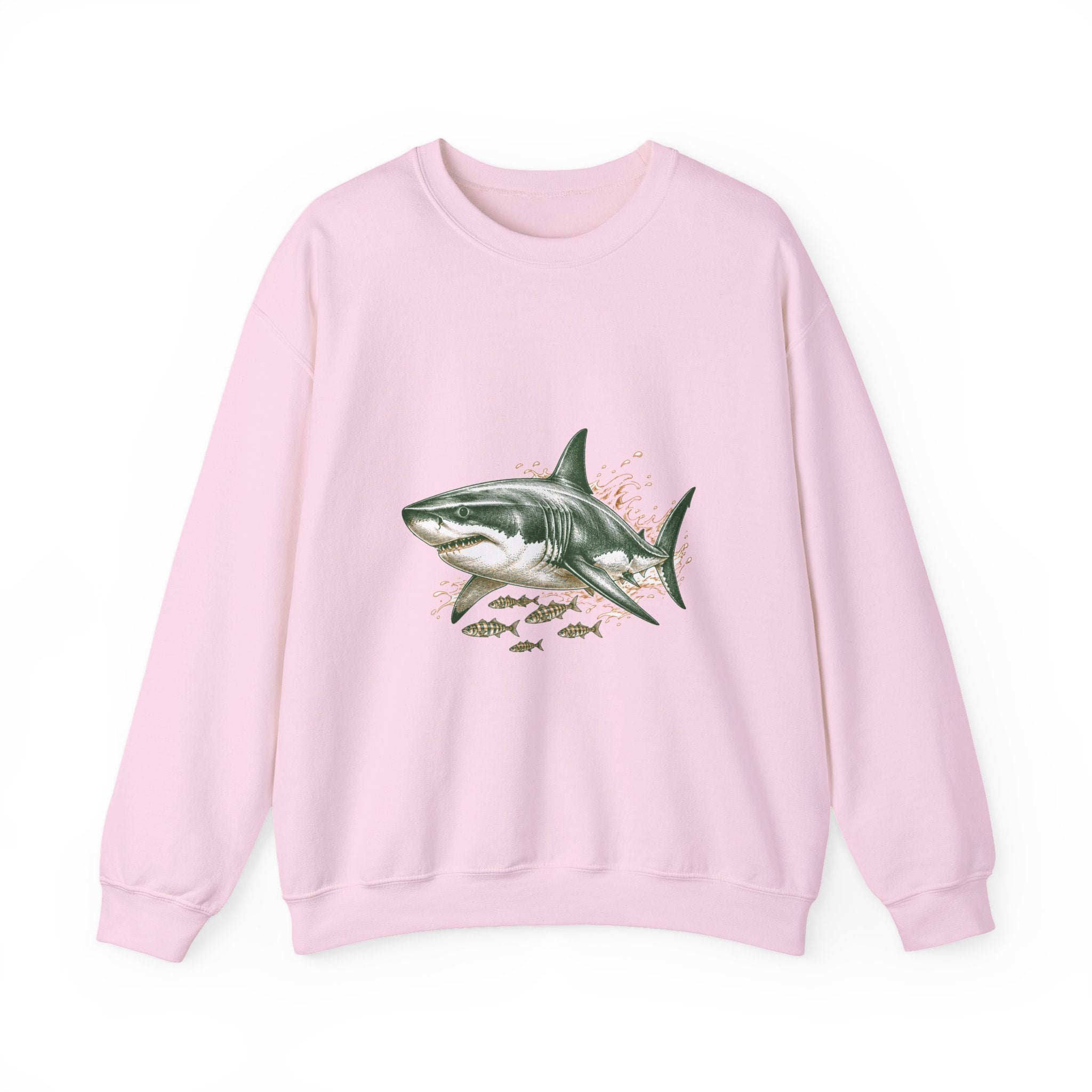 Matching Couple Sweatshirt - Shark & Dolphin Matching Couple Crewneck Sweatshirt Hand-Drawn Art His Hers Best Friend Gift - Design A