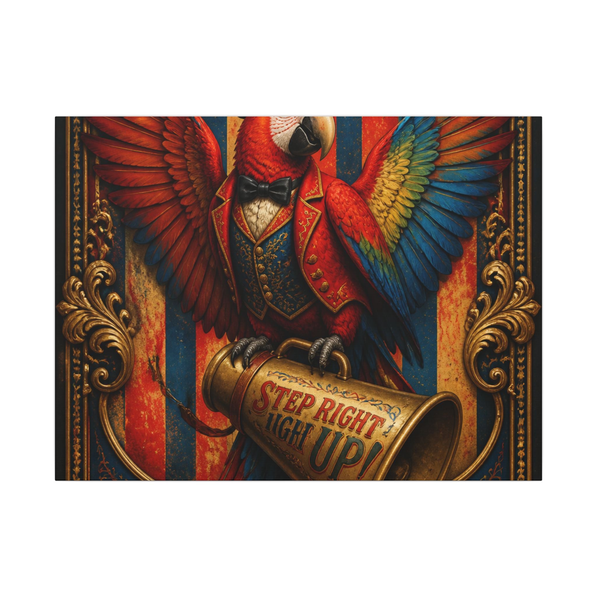 Parrot Ringmaster Wall Art Canvas 16×20 Baroque Home Office Decor Maximalist Print