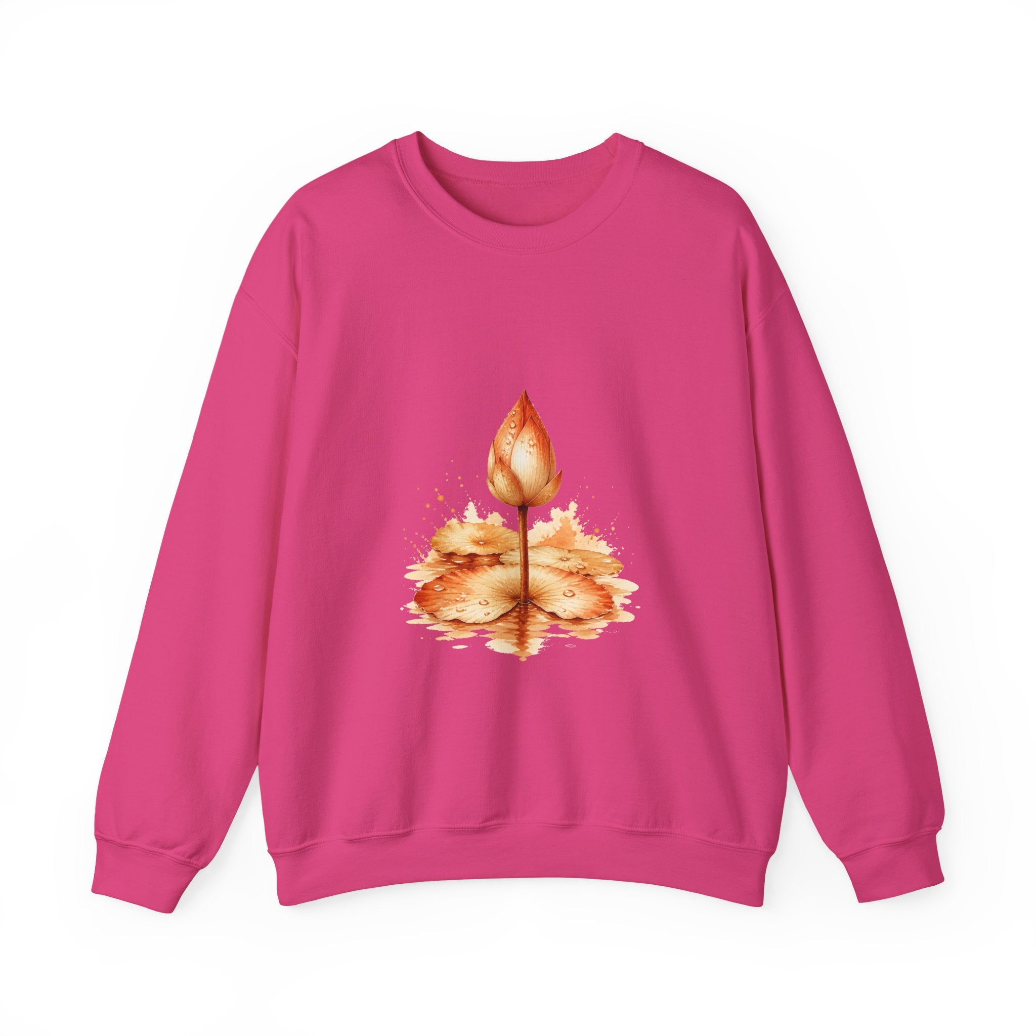 Matching Couple Sweatshirt - Open & Closed Lotus Matching Couple Comfort Colors Crew Watercolor Art His Hers Birthday Gift - Design B