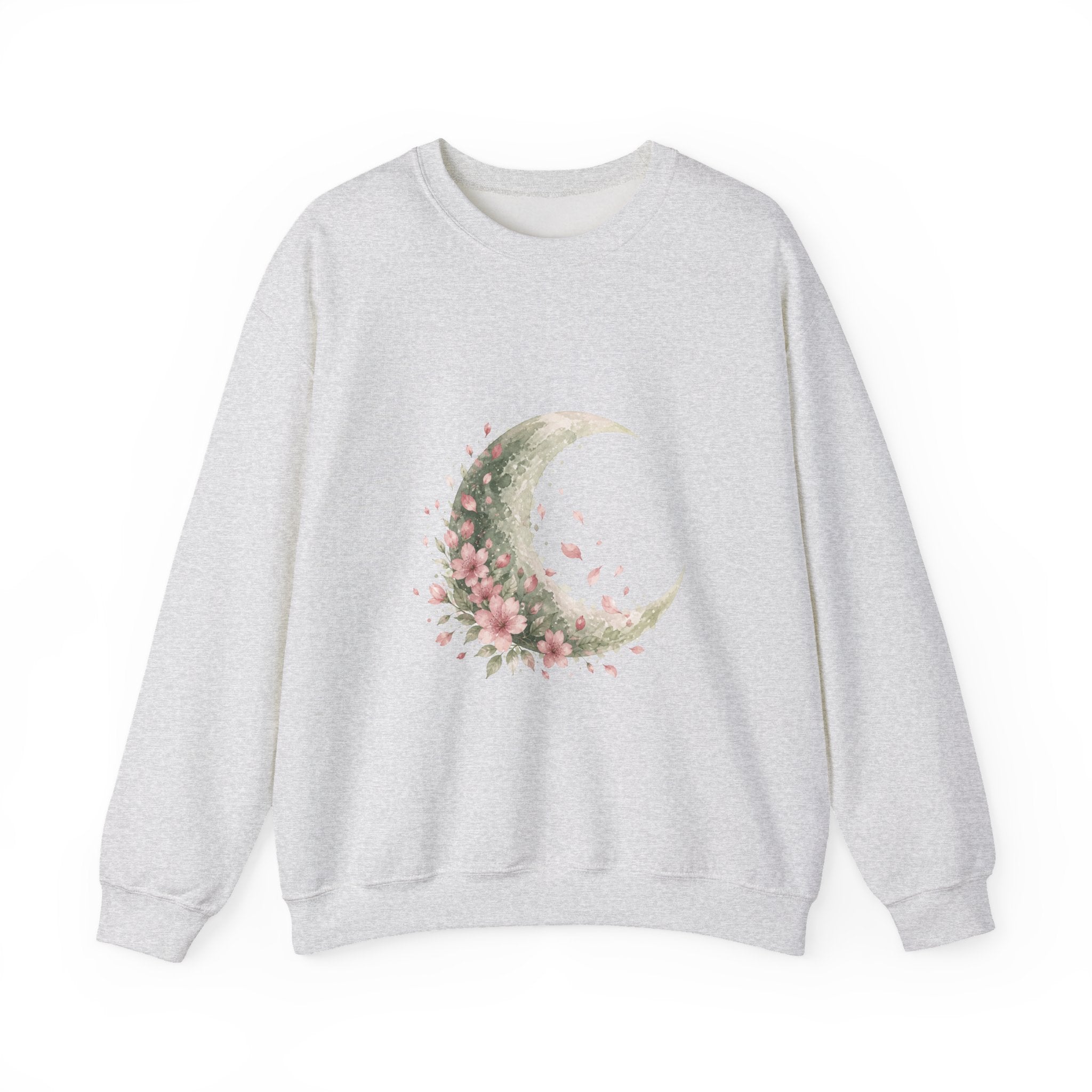Matching Couple Sweatshirt - Waxing & Waning Moon Matching Couple Crewneck Sweatshirt Watercolor Art His Hers Engagement Gift - Design B
