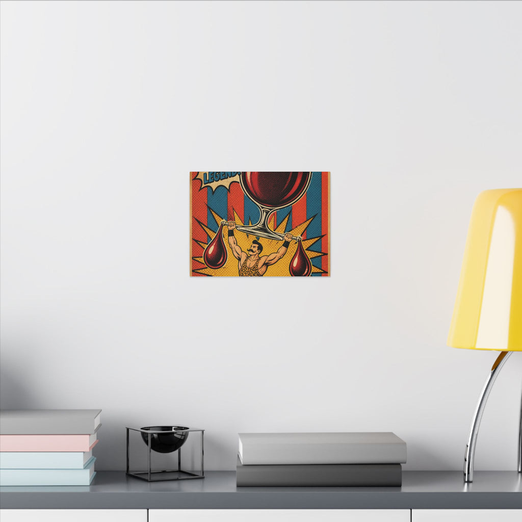 Wine Glass Strongman Wall Art Canvas 16×20 Pop Art Living Room Decor Maximalist Print