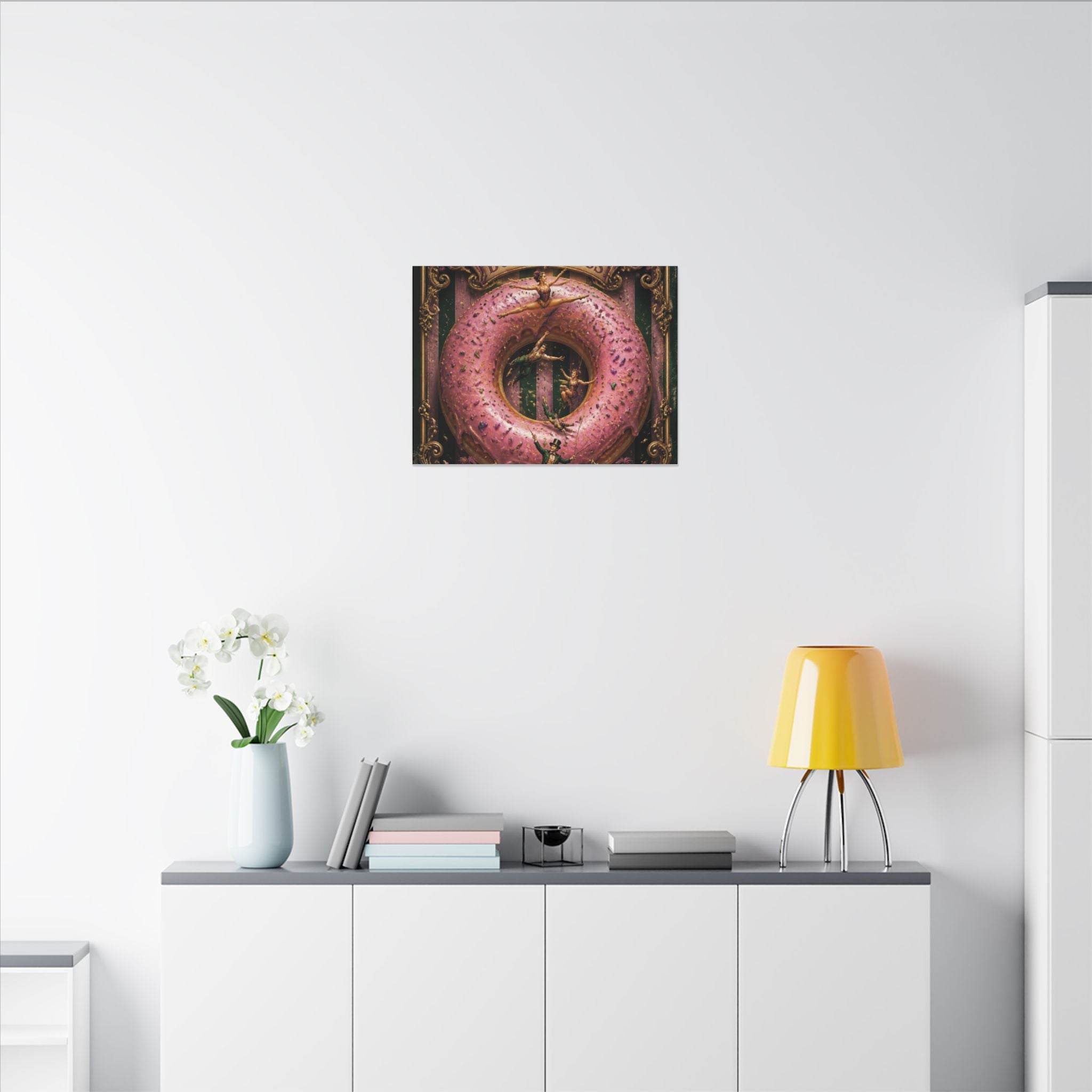 Donut Circus Ring Wall Art Canvas 16×20 Baroque Home Office Decor Maximalist Print