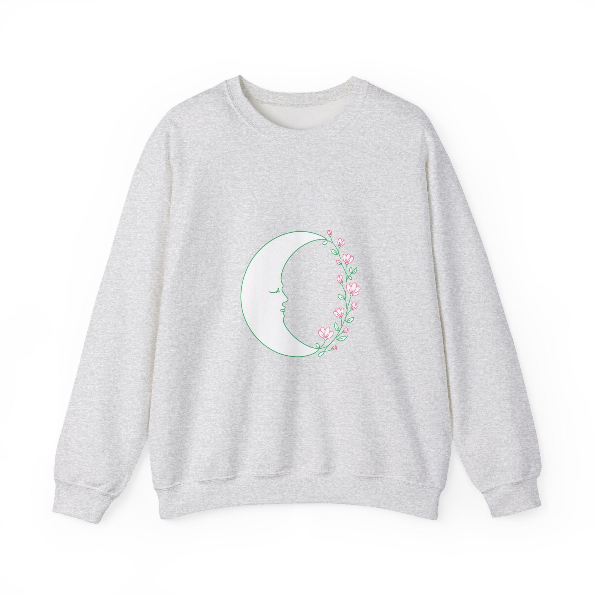 Matching Couple Sweatshirt - Waxing & Waning Moon Matching Couple Crewneck Sweatshirt Minimalist Art His Hers Valentine Gift - Design A