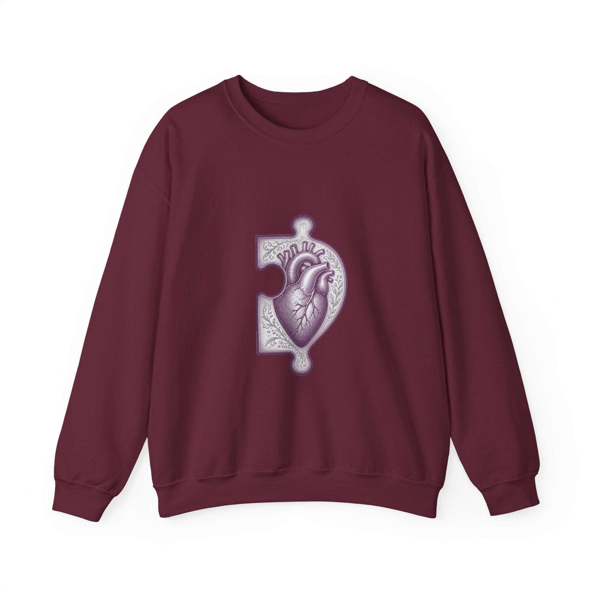 Matching Couple Sweatshirt - Puzzle Pieces Matching Couple Premium Fleece Sweatshirt Vintage Art His Hers Honeymoon Gift - Design B