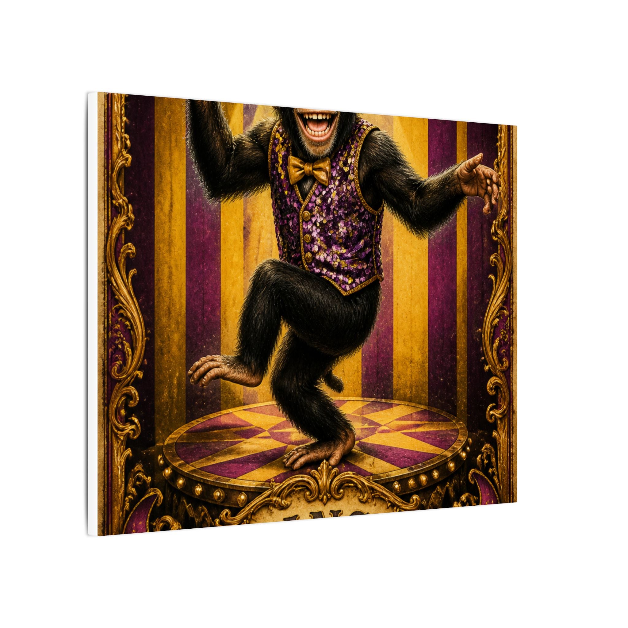 Dancing Monkey Wall Art Canvas 24×36 Baroque Studio Decor Maximalist Print