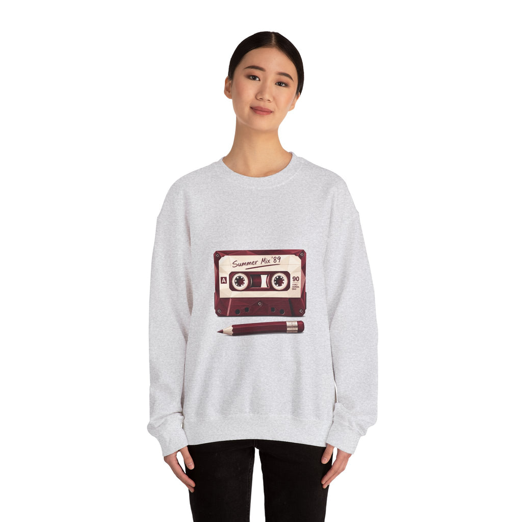 Matching Couple Sweatshirt - Vinyl & Cassette Matching Couple Crewneck Sweatshirt Geometric Art His Hers Couple Gift - Design B