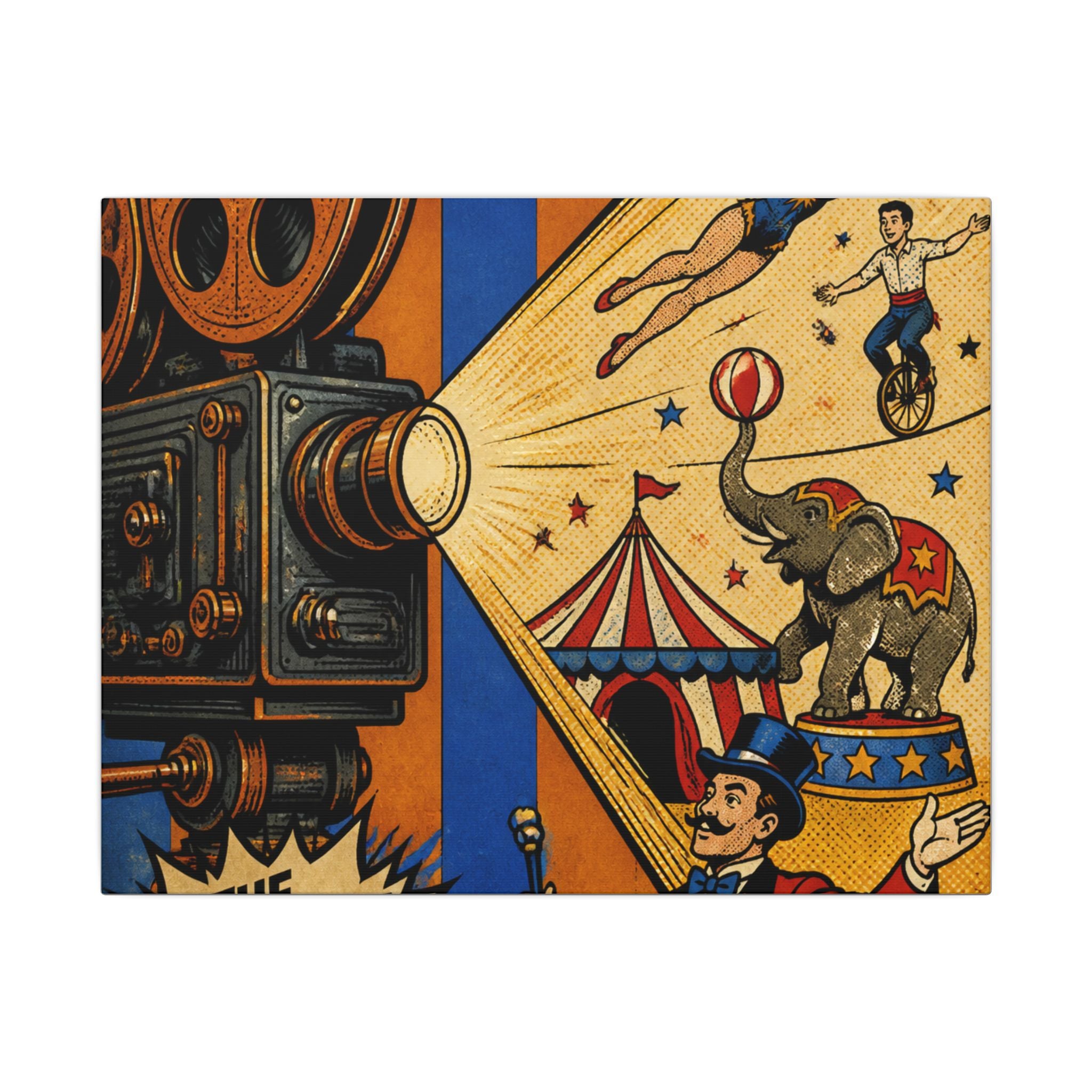 Film Camera Projector Show Wall Art Canvas 24×36 Pop Art Restaurant Decor Maximalist Print
