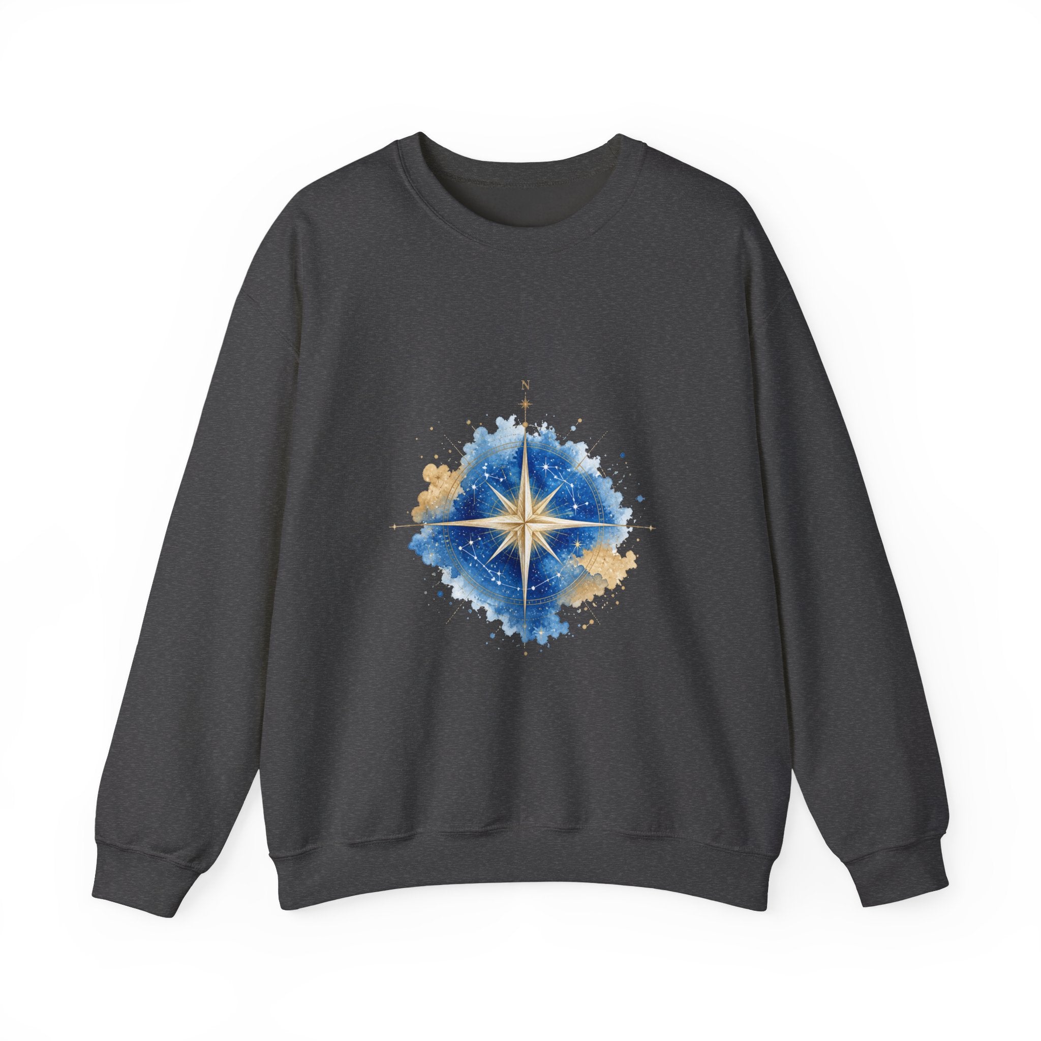 Matching Couple Sweatshirt - Shooting Star & North Star Matching Couple Premium Fleece Sweatshirt Watercolor Art His Hers Birthday Gift - Design B